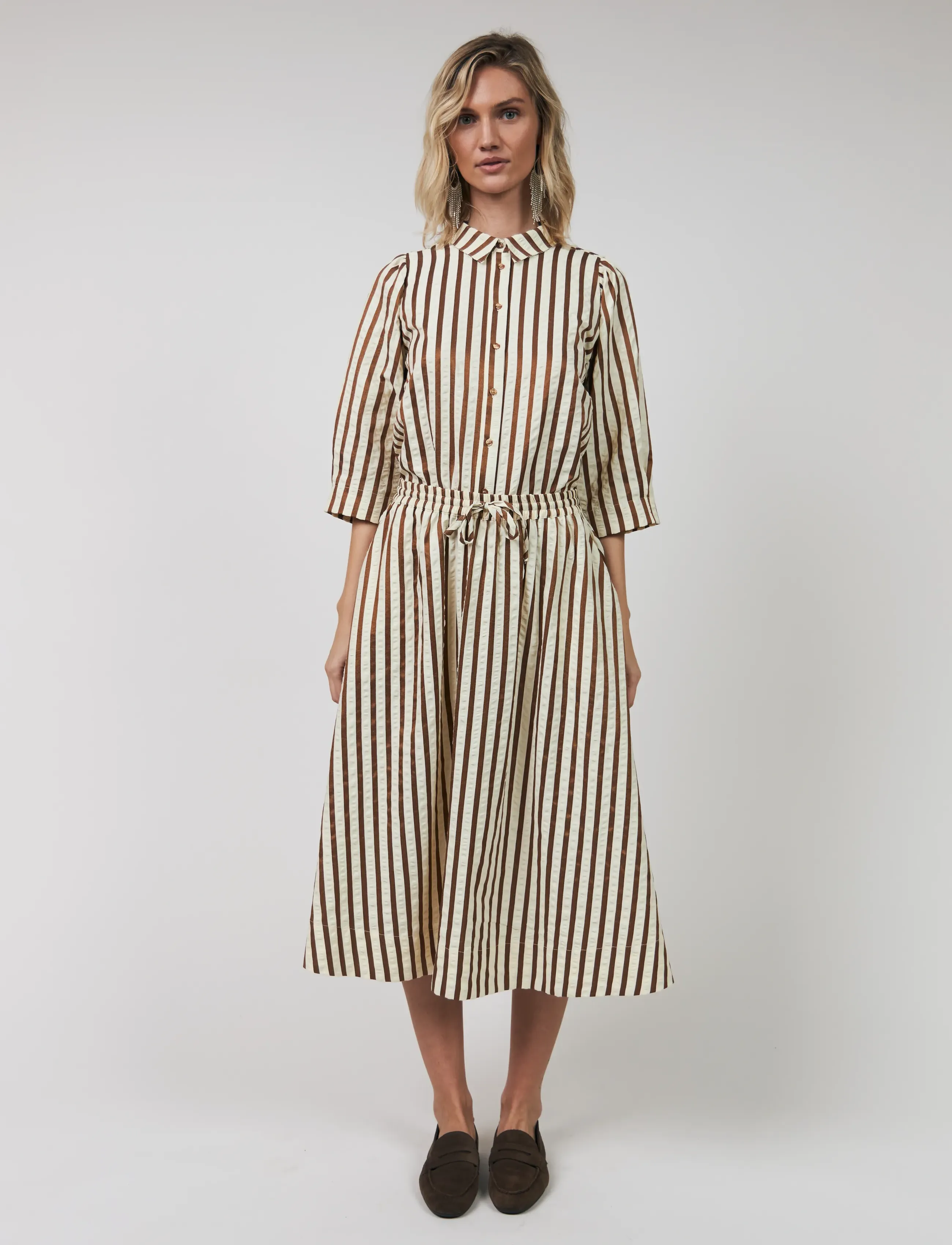 Lollys Laundry Bonoll Shirt Ss, XXL, Brown, Skjorter > Kortærmede, Dame