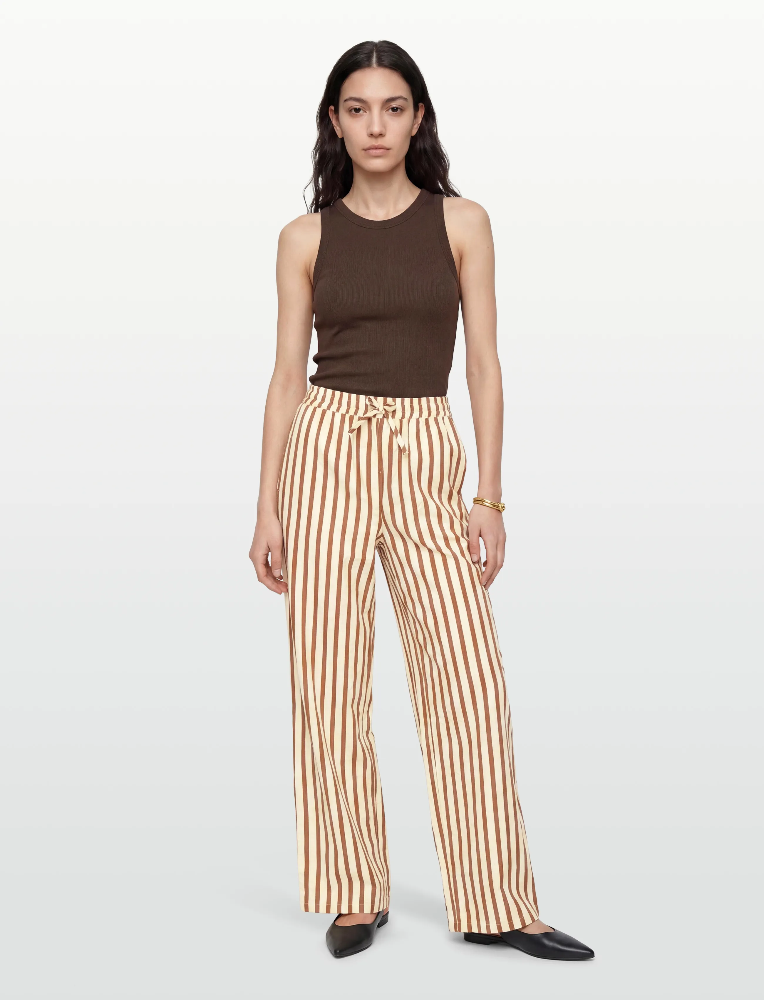 Lollys Laundry Ritall Pants, M, Brown, Bukser > Brede Ben, Dame