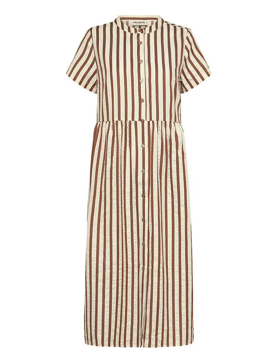 Lollys Laundry - AliyaLl Maxi Dress SS - särkkleidid - dark mokka - 1