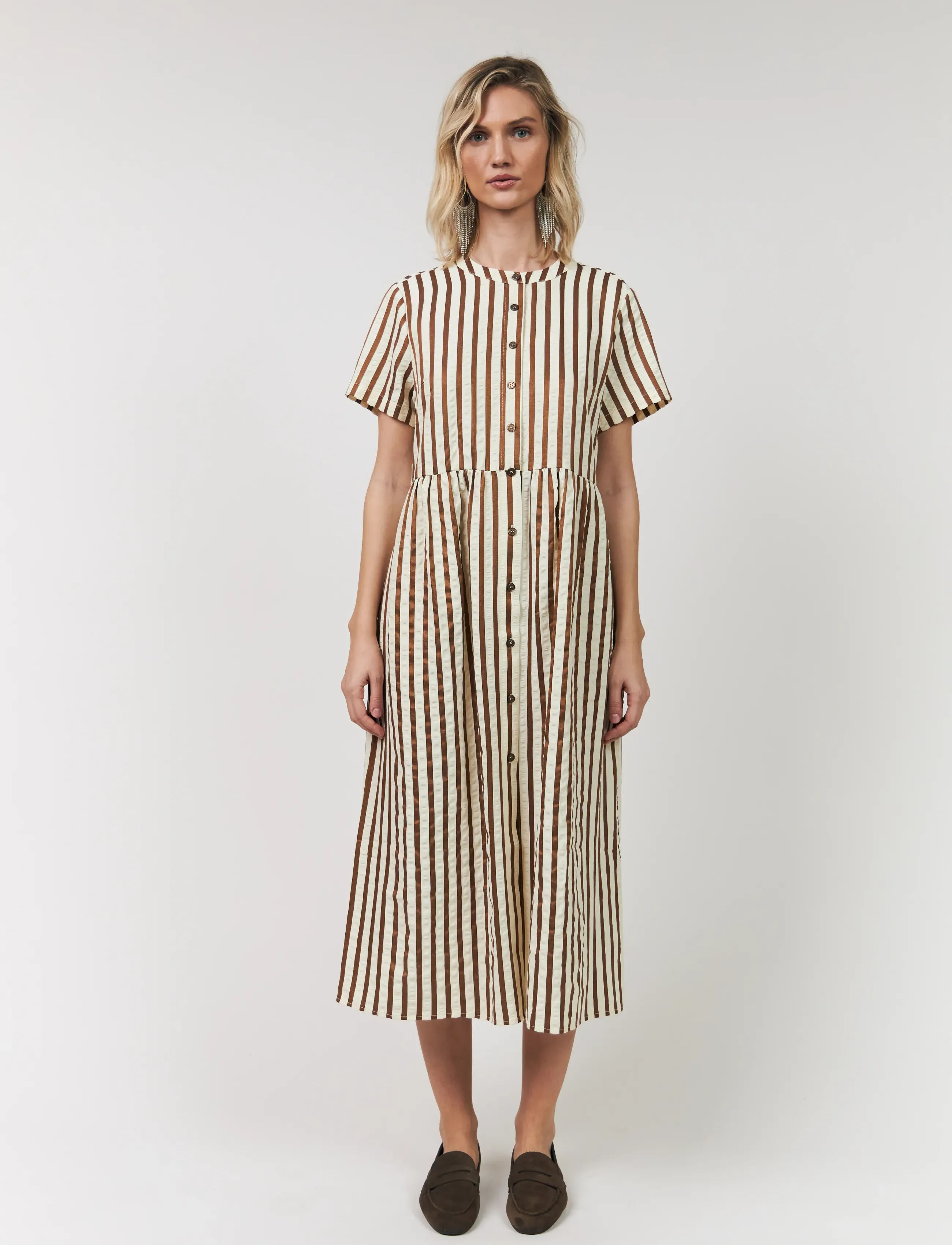 Lollys Laundry AliyaLl Maxi Dress SS - Maxikleider - DARK MOKKA / brown