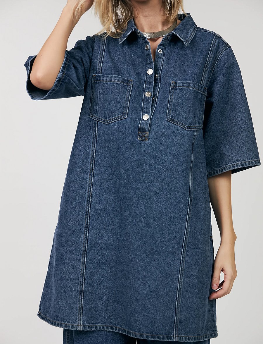 Lollys Laundry - MolaLL Dress SS - jeansklänningar - blue - 4