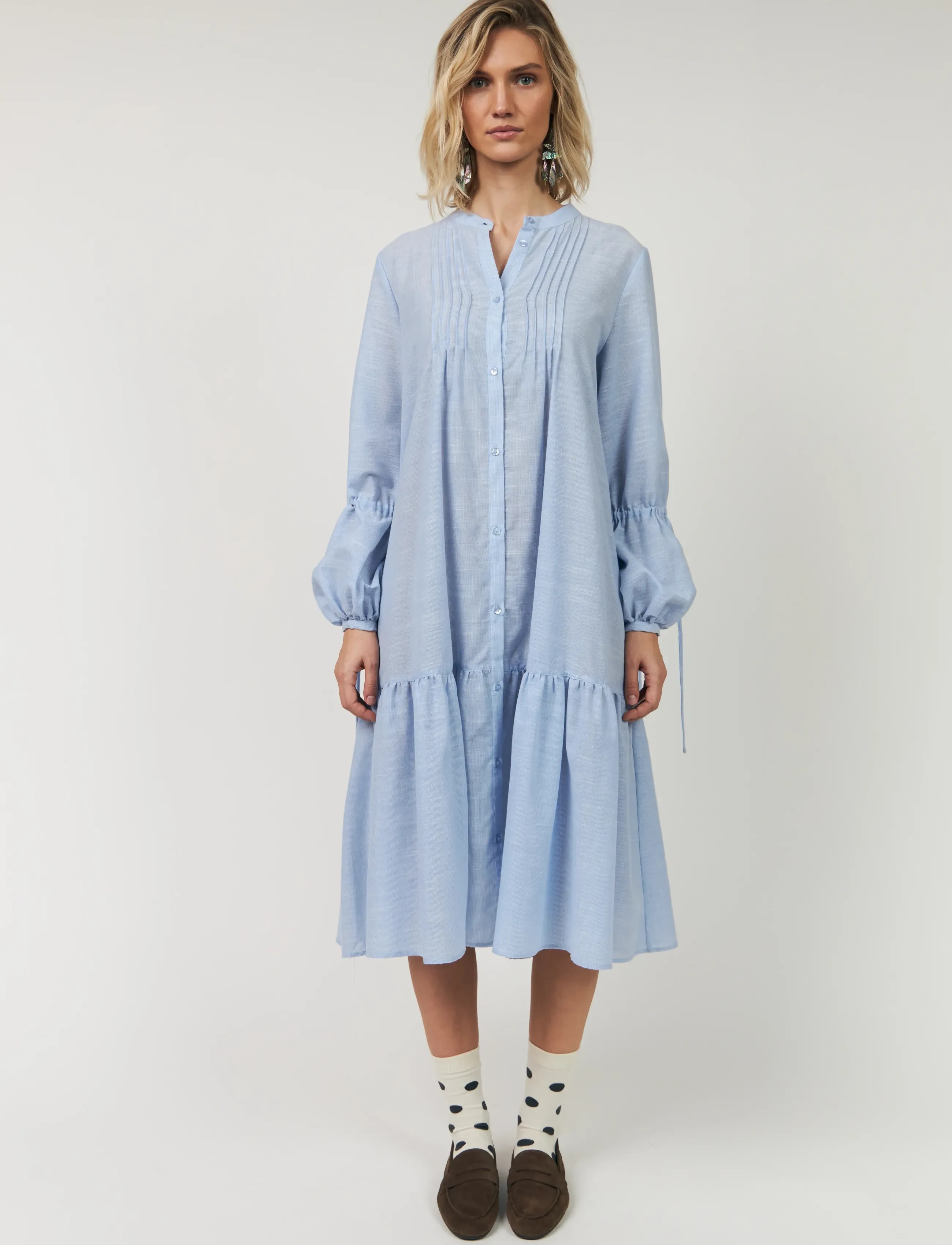 Lollys Laundry AlannaLL Maxi Dress LS - Kläder - LIGHT BLUE / blue