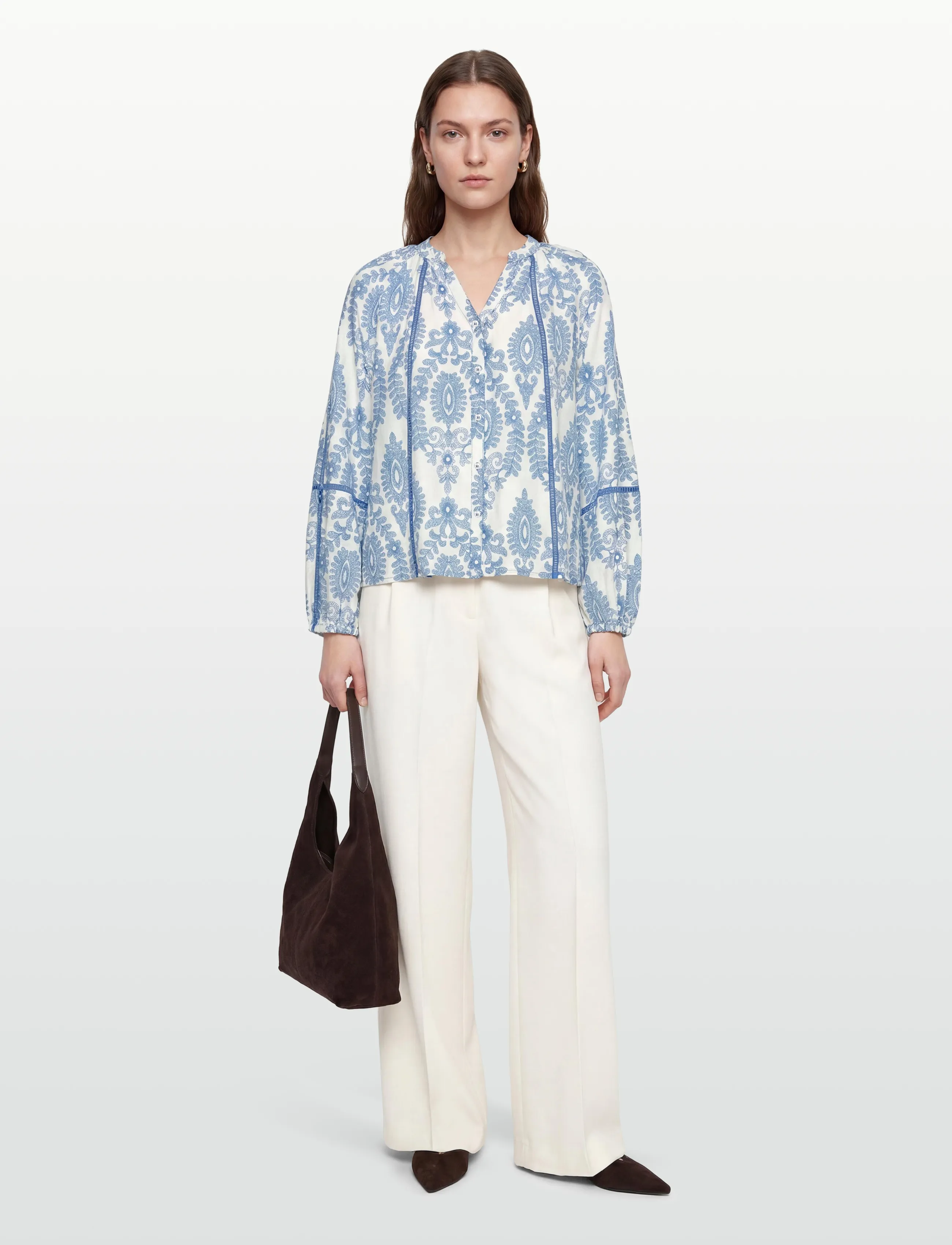 Lollys Laundry Veroll Shirt Ls, S, Blue, Bluser > Langærmede, Dame