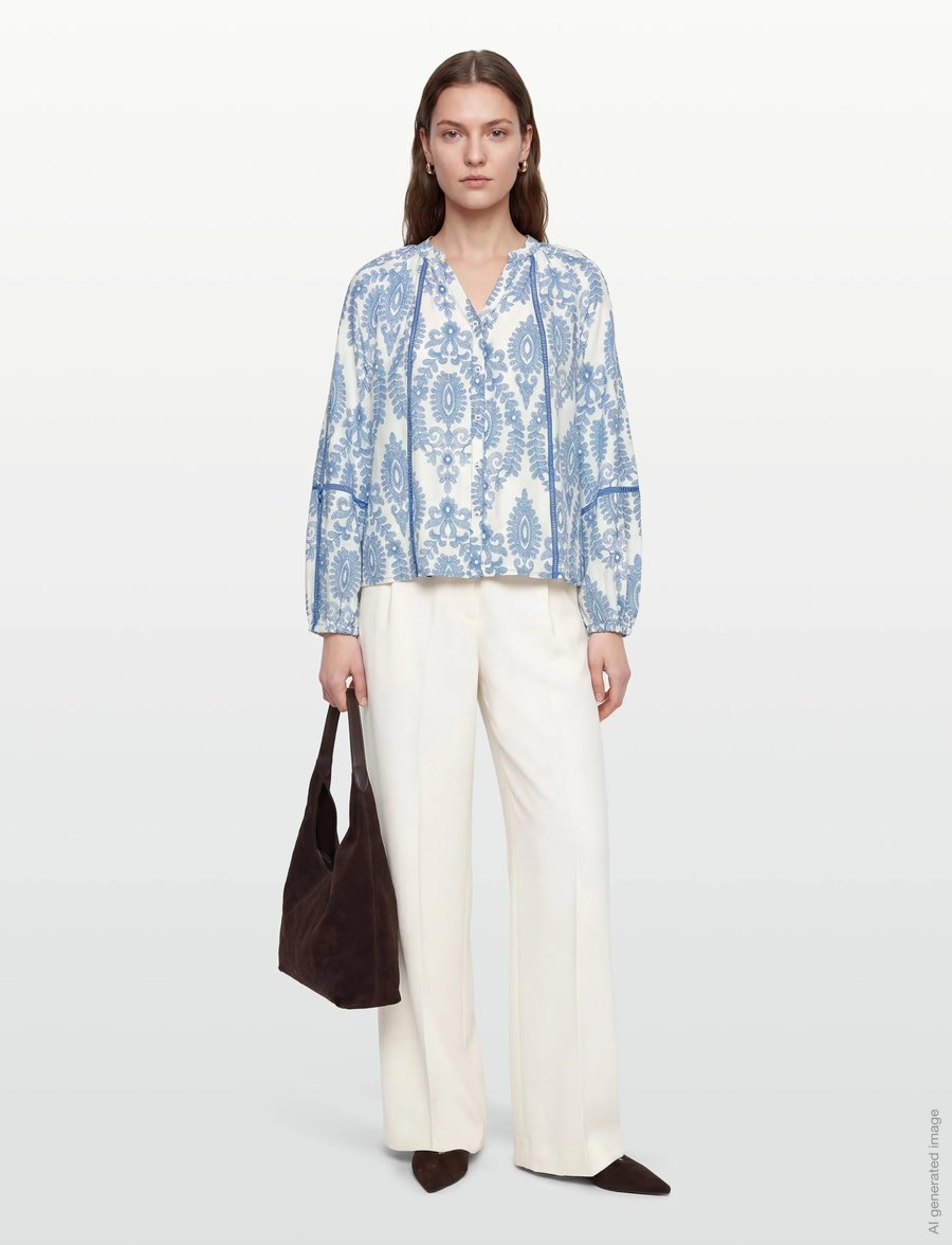 Lollys Laundry - VeroLL Shirt LS - pikkade varrukatega pluusid - blue - 0