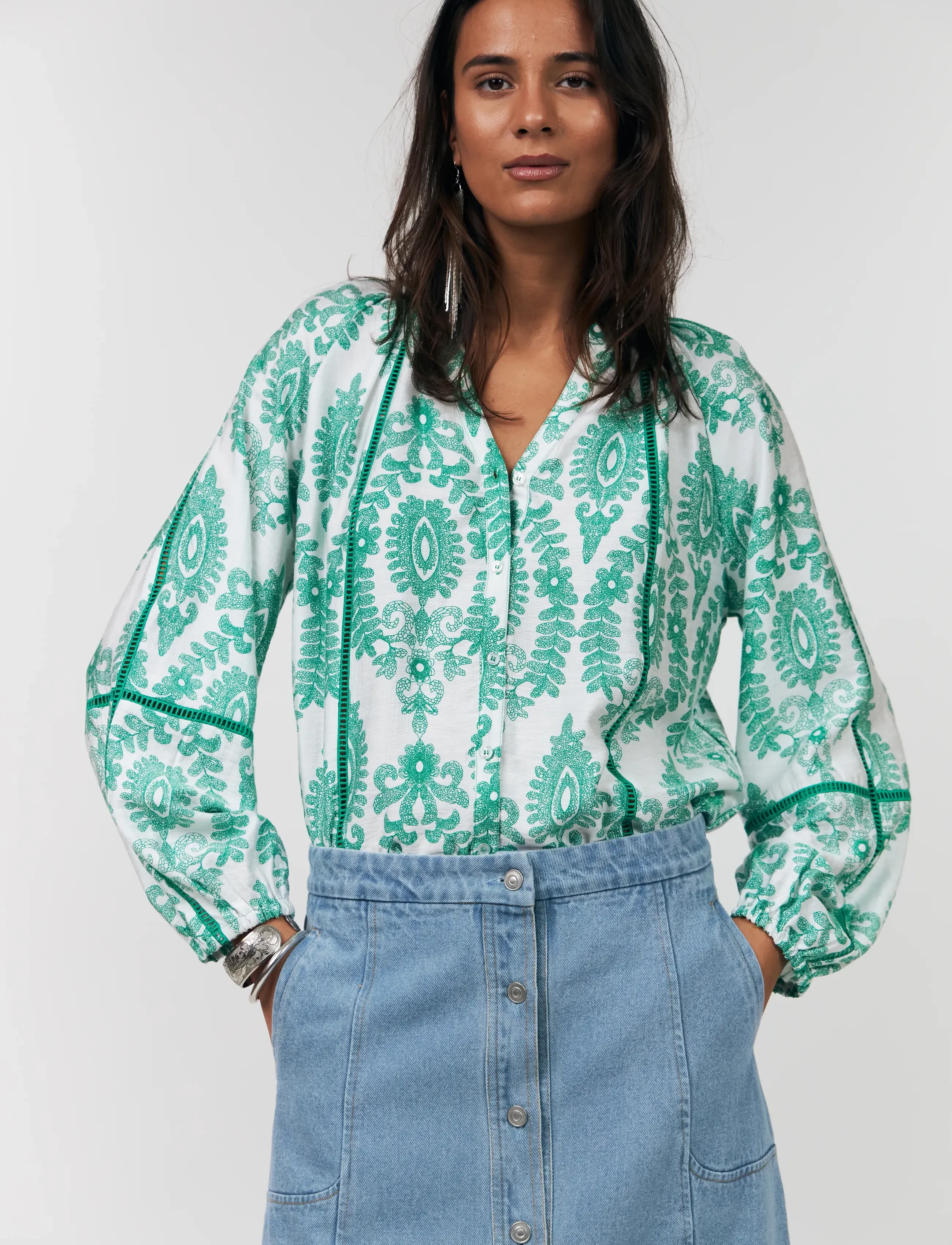 Lollys Laundry - VeroLL Shirt LS - långärmade blusar - light green - 4