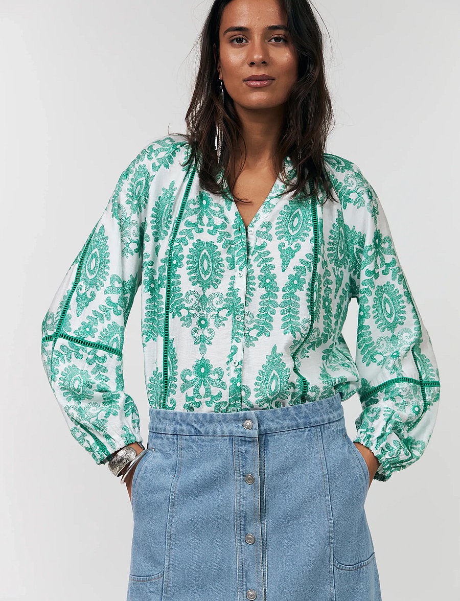 Lollys Laundry - VeroLL Shirt LS - långärmade blusar - light green - 4
