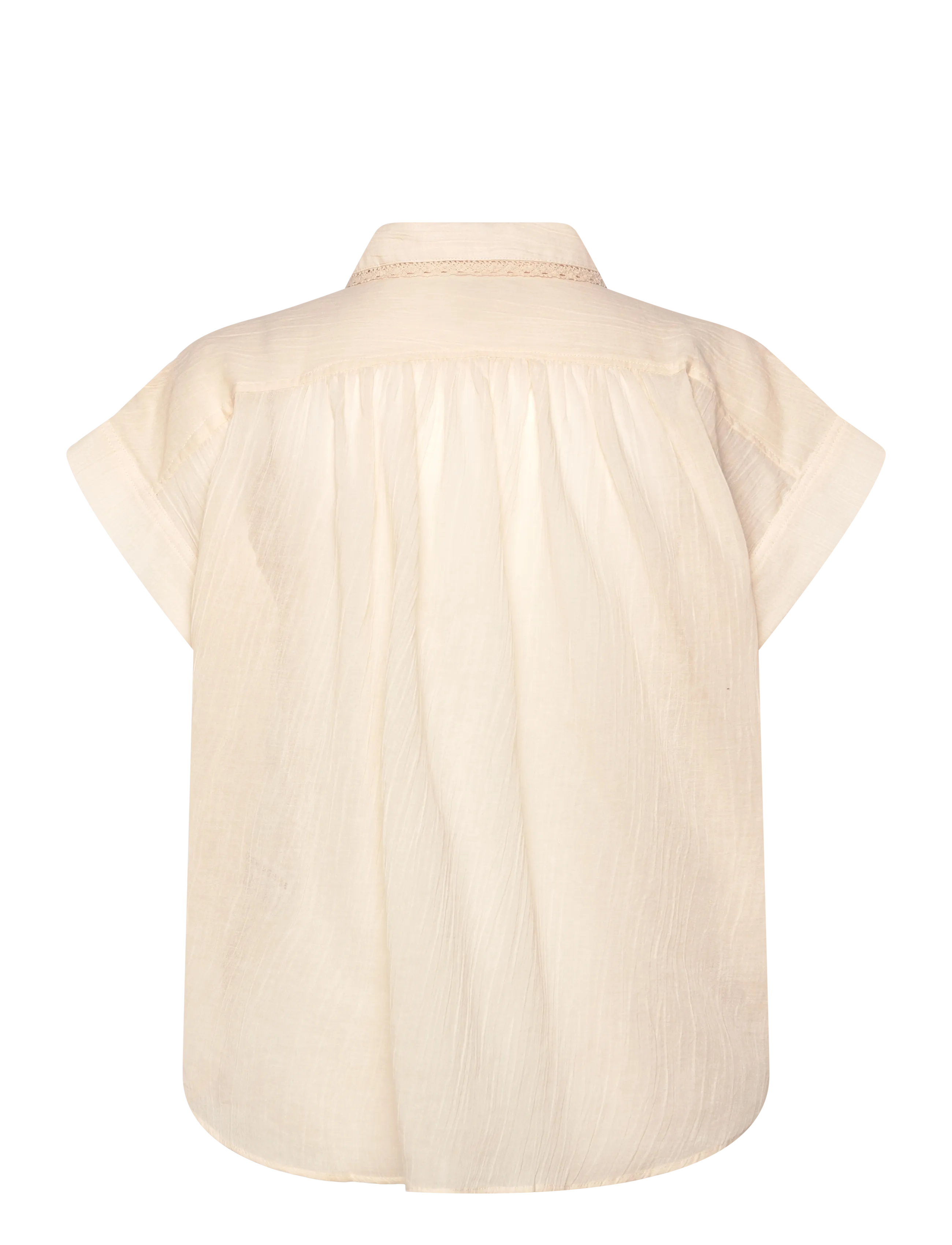 Lollys Laundry - BadalLL Shirt - kortärmade skjortor - 02 creme - 2