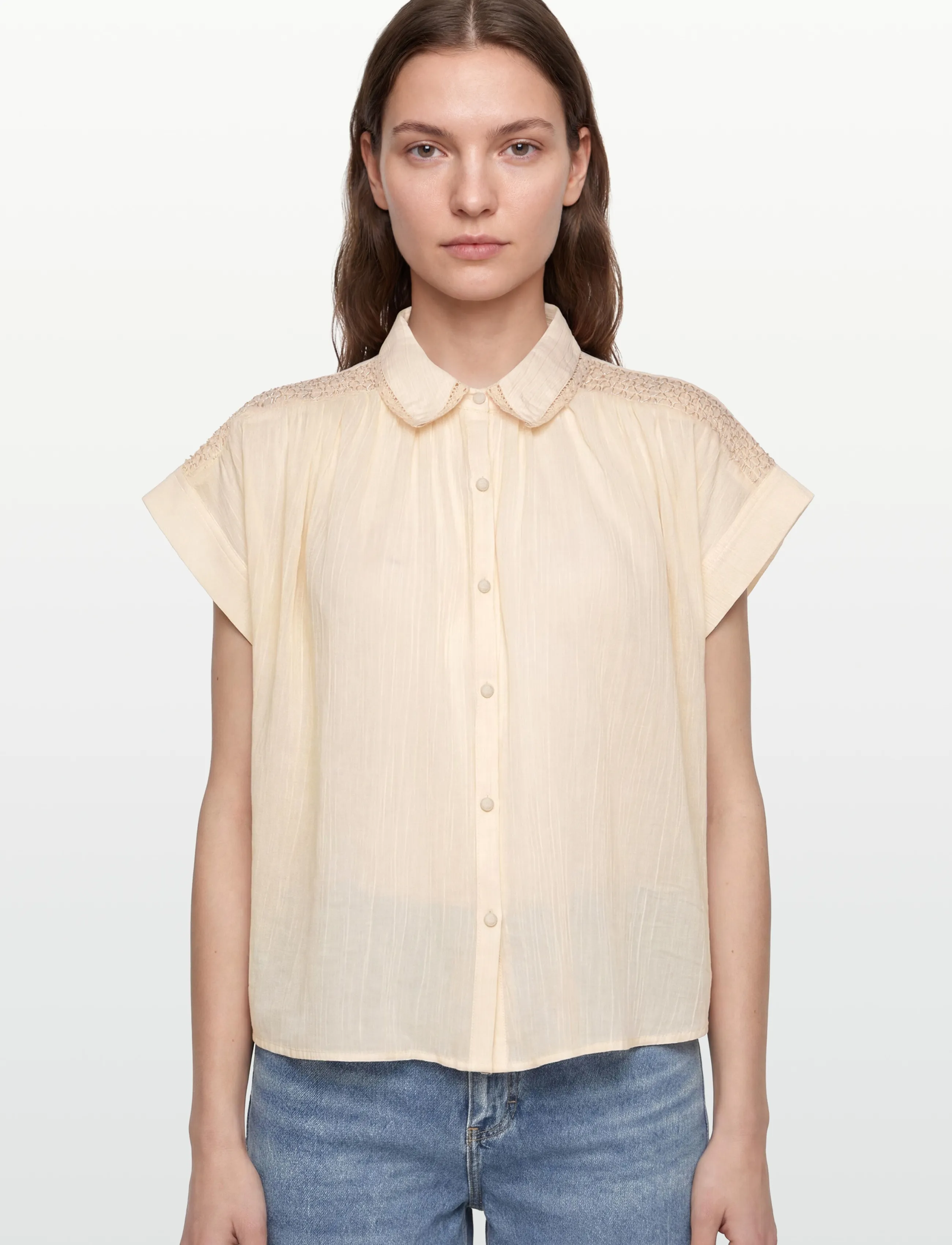Lollys Laundry - BadalLL Shirt - kortärmade skjortor - 02 creme - 3