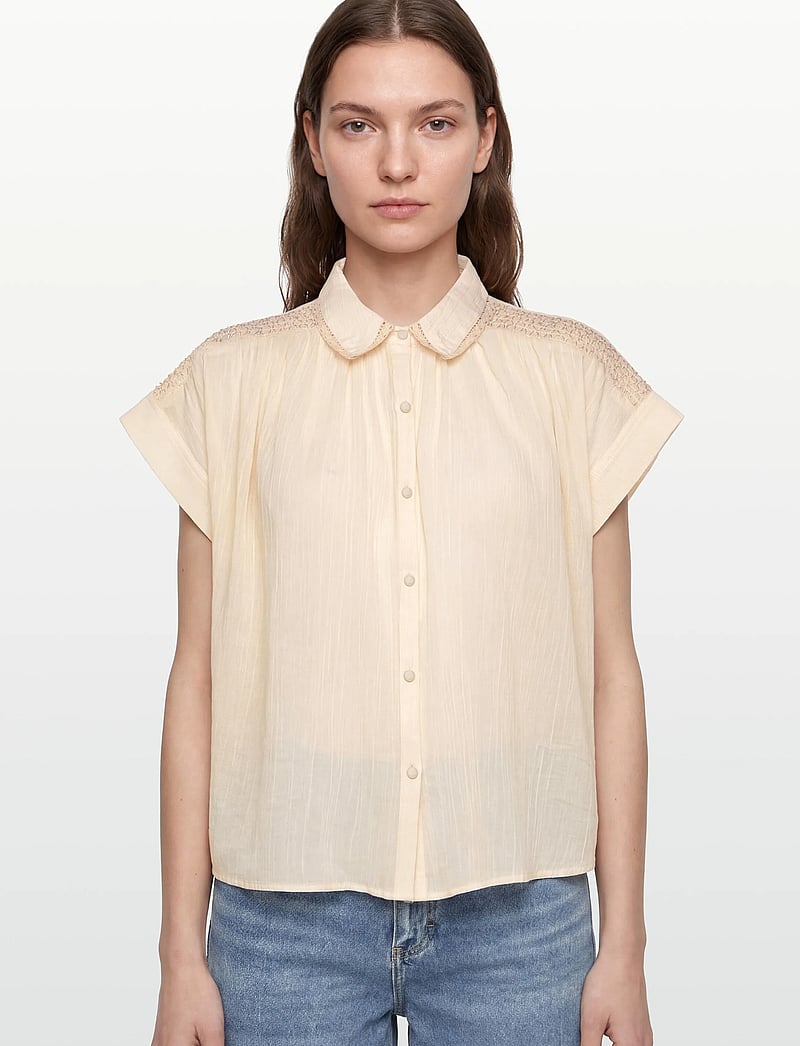 Lollys Laundry - BadalLL Shirt - kortærmede skjorter - 02 creme - 3