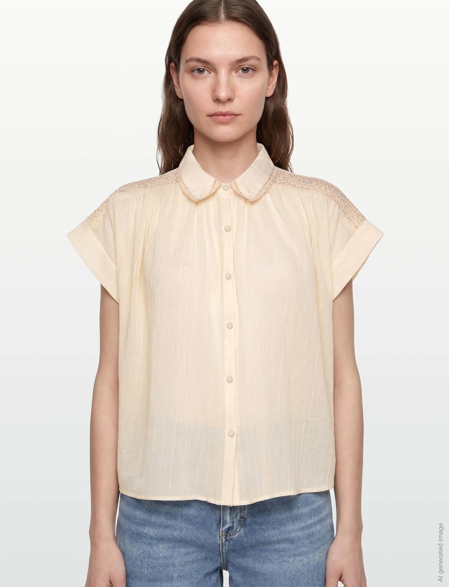 Lollys Laundry - BadalLL Shirt - kortärmade skjortor - 02 creme - 3