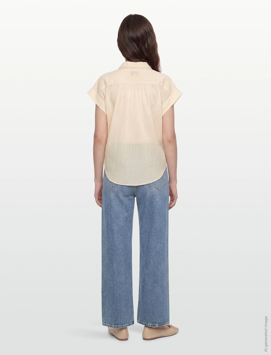 Lollys Laundry - BadalLL Shirt - kortärmade skjortor - 02 creme - 4