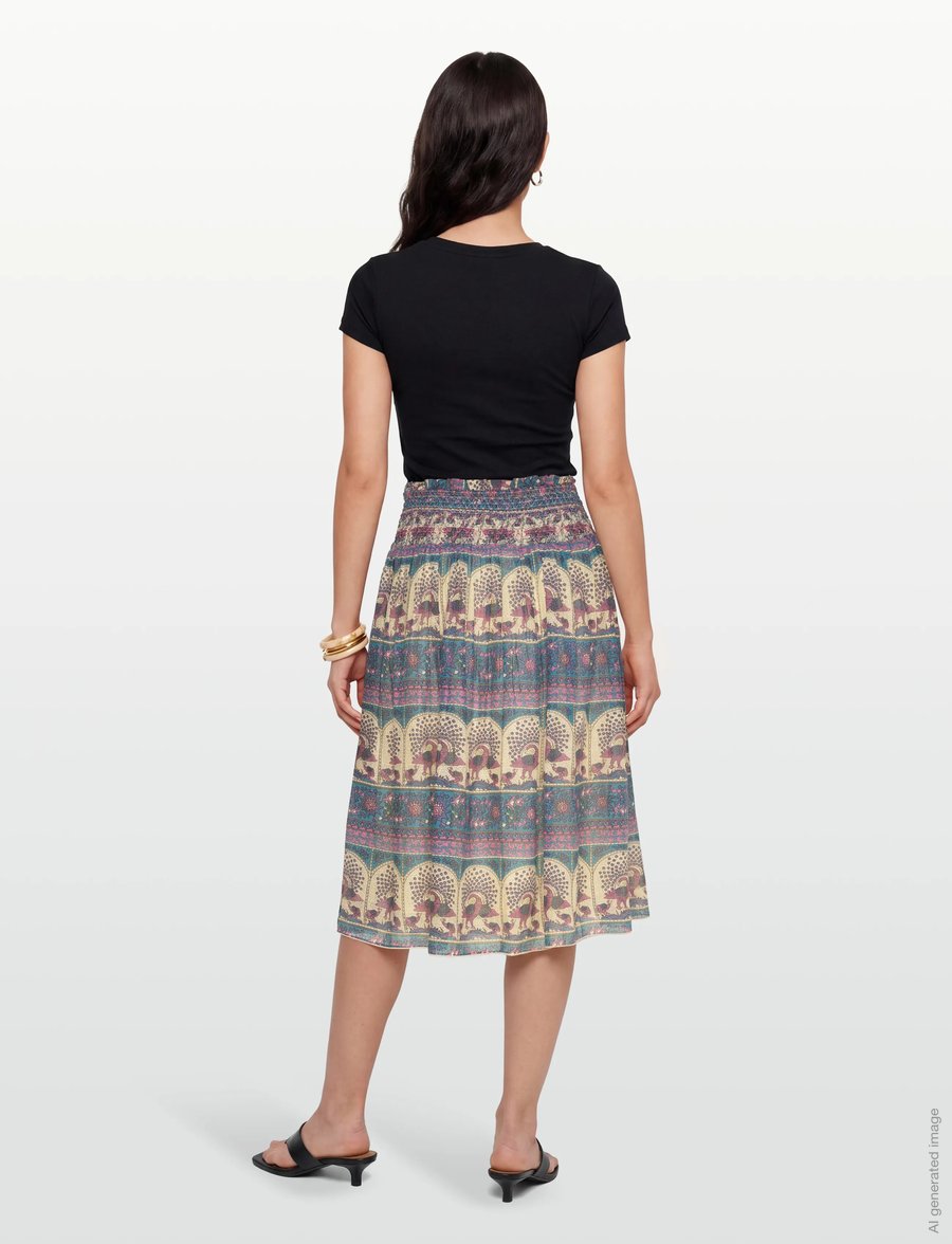 Lollys Laundry - MyraLL Midi Skirt - jupes midi - blue - 4