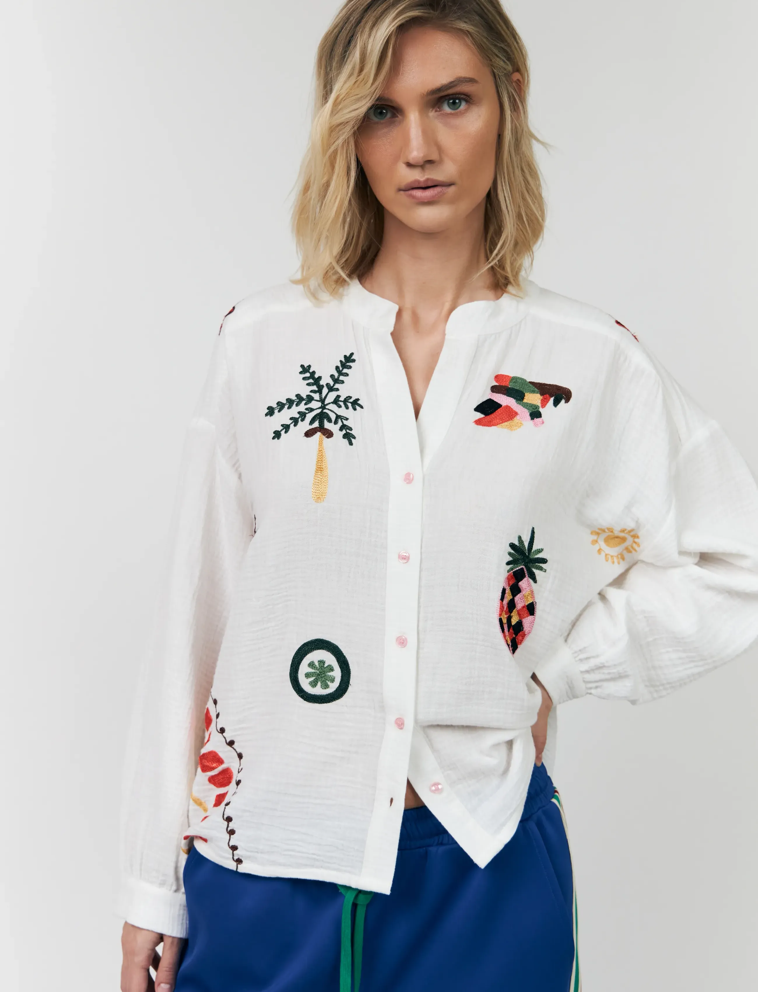 Lollys Laundry Scottiell Shirt Ls, XS, White, Bluser > Langærmede, Dame