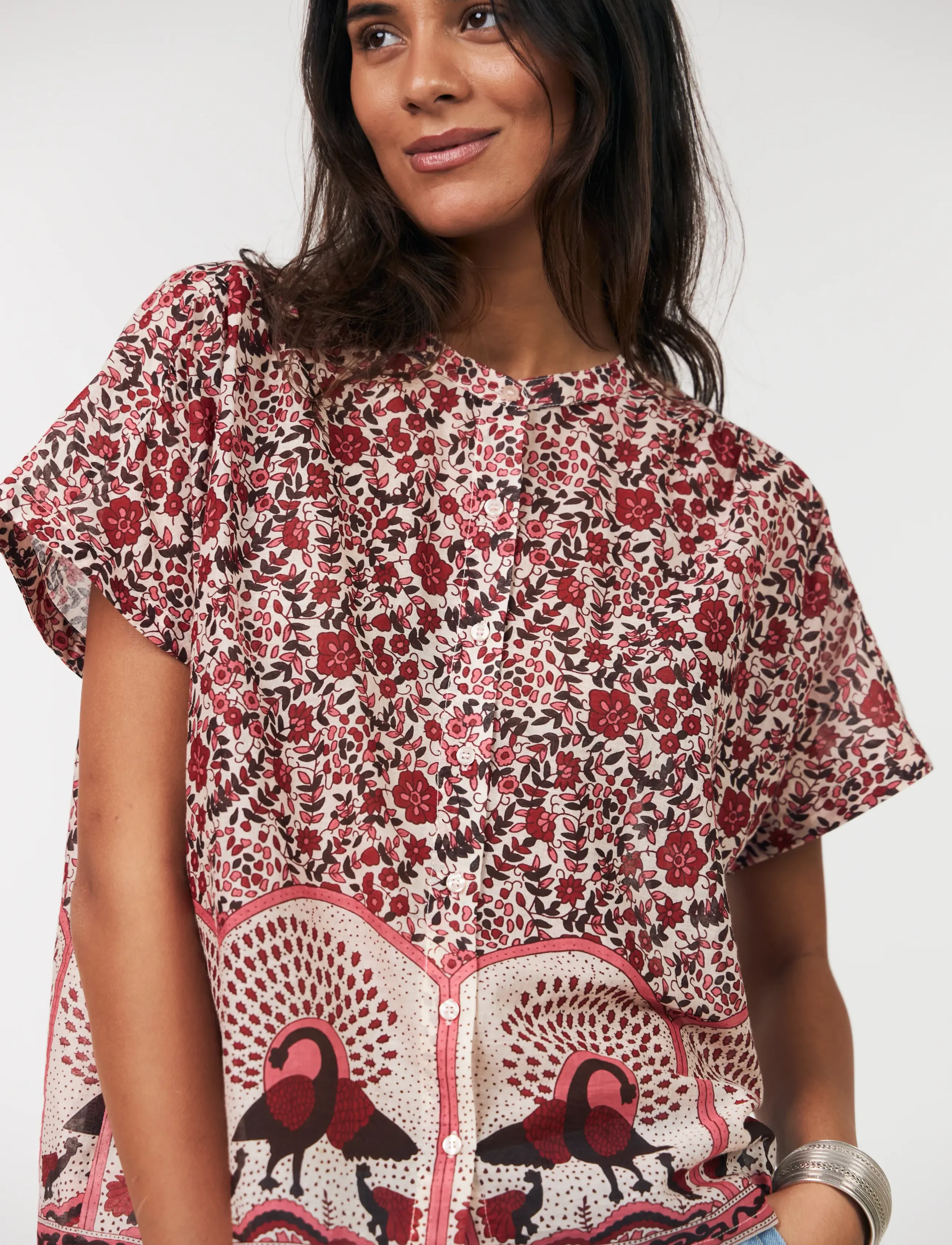Lollys Laundry Myall Shirt, L, Shirts, Rot - Short-sleeved, Frauen