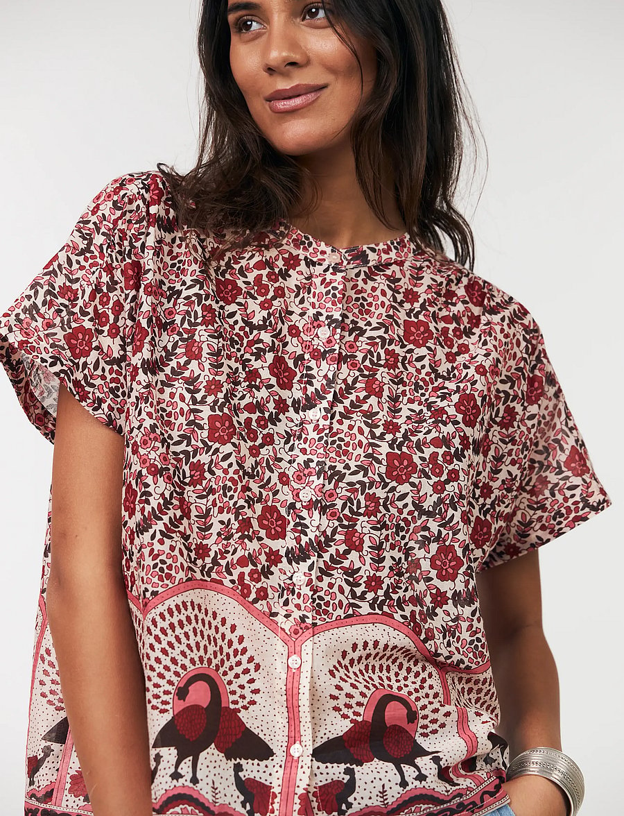 Lollys Laundry - MyaLL Shirt - kortärmade skjortor - red - 0