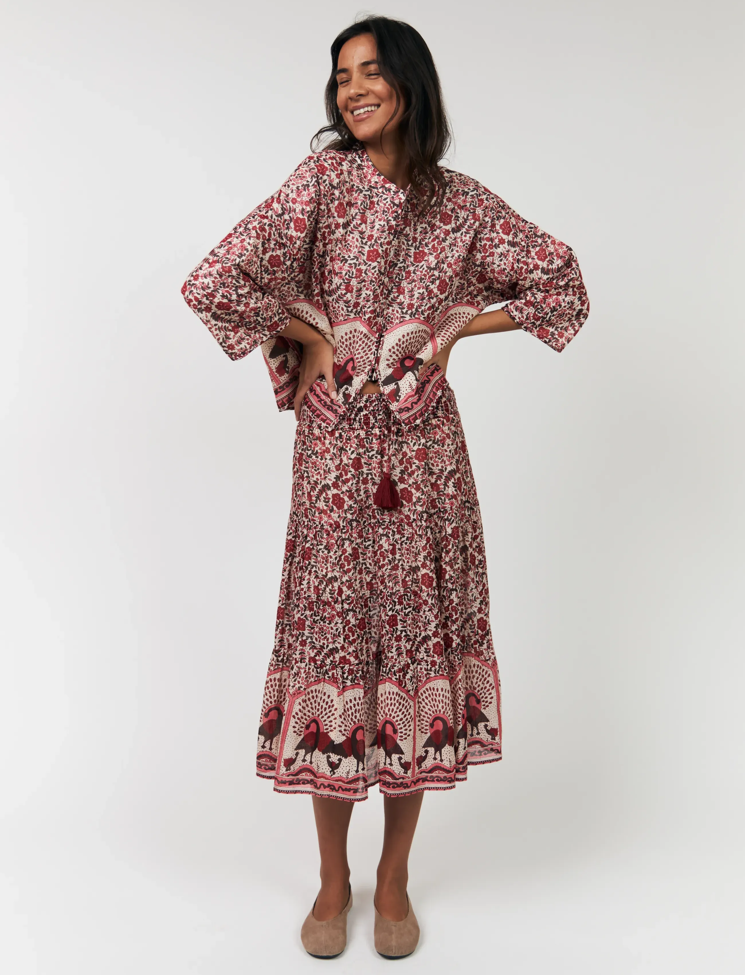 Lollys Laundry SunnyLL Midi Skirt - Seelikud - RED / red