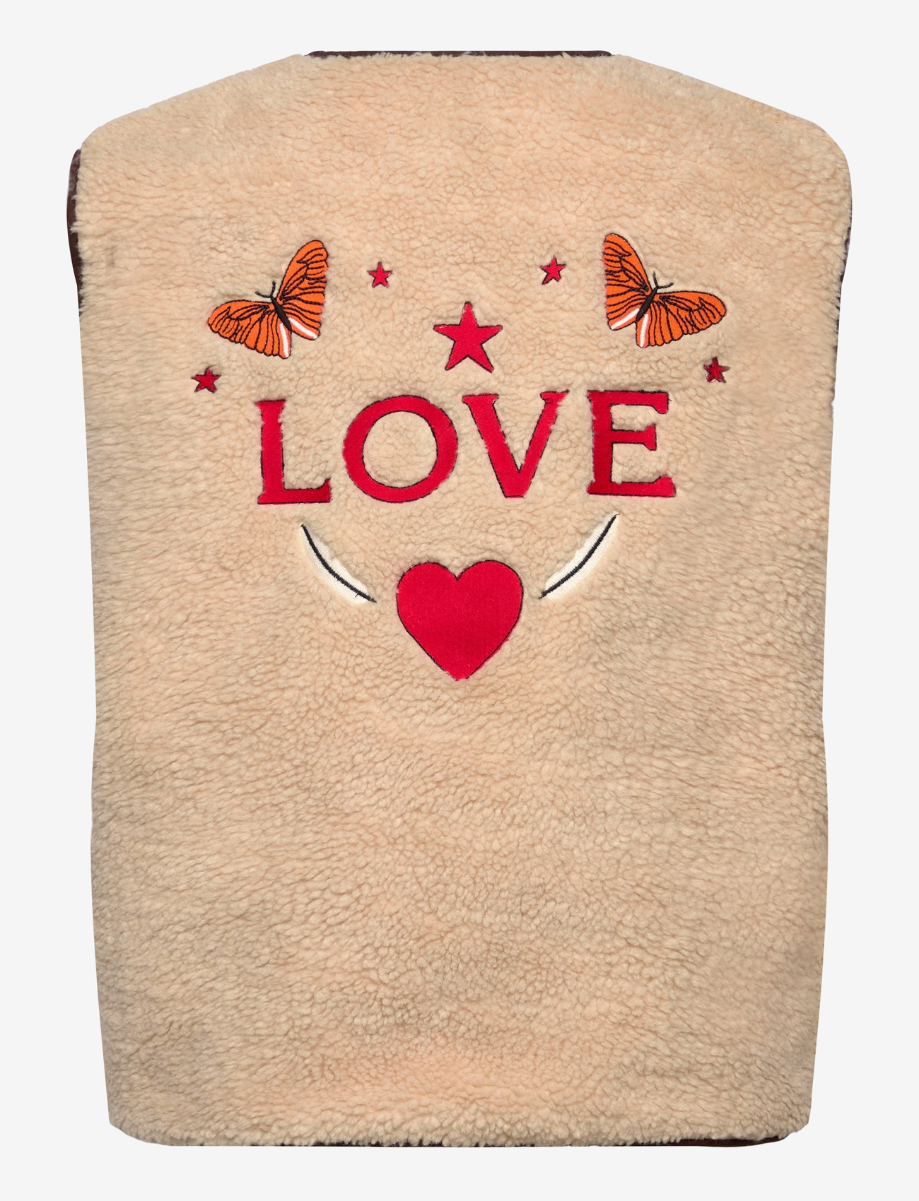 Lollys Laundry - JaceLL Love Vest SL - fliis- ja teddy-vestid - beige - 1
