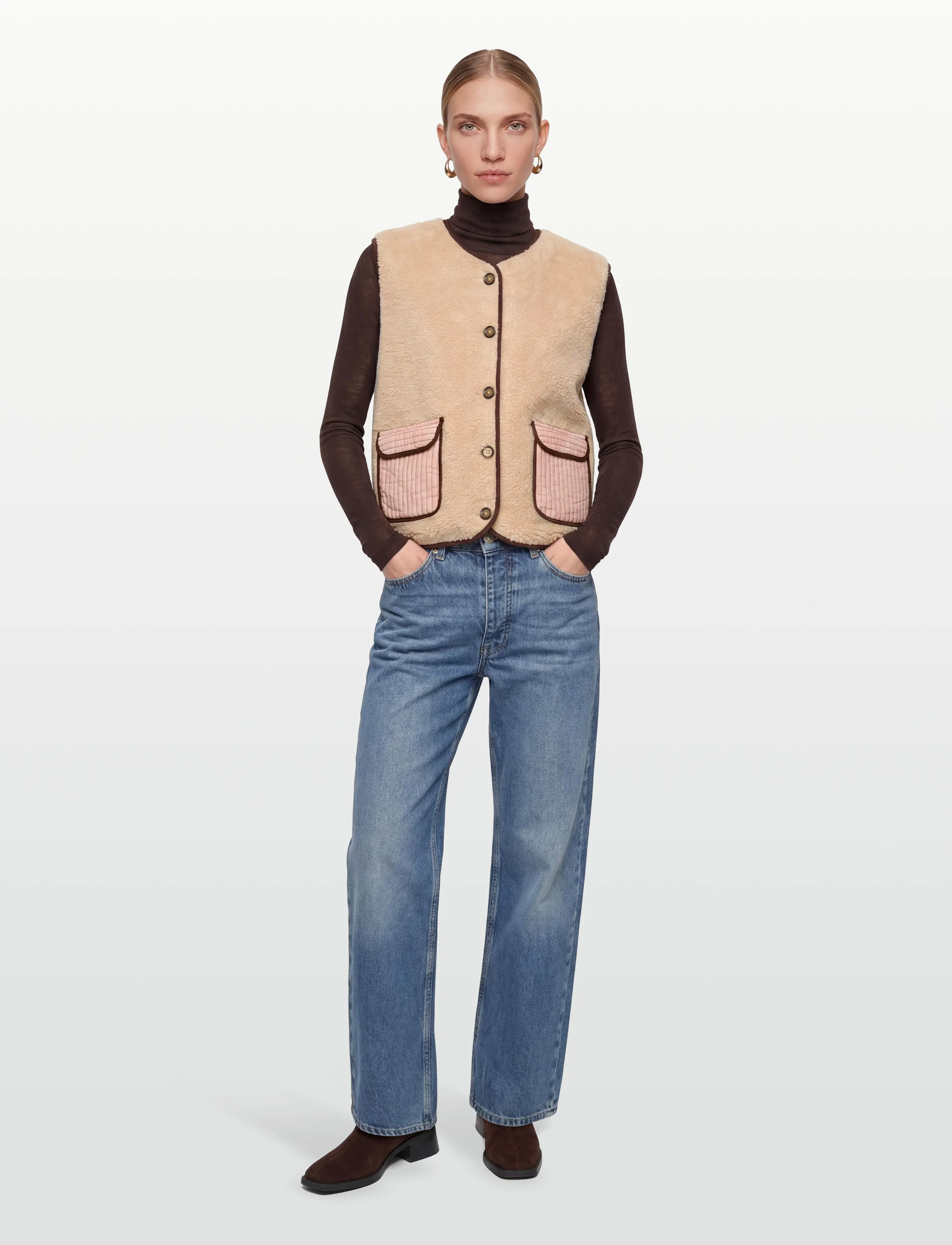 Lollys Laundry - JaceLL Love Vest SL - fleece- og teddyveste - beige - 0
