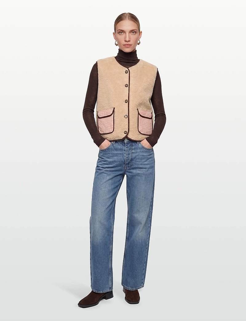 Lollys Laundry - JaceLL Love Vest SL - fleece- og teddyveste - beige - 0