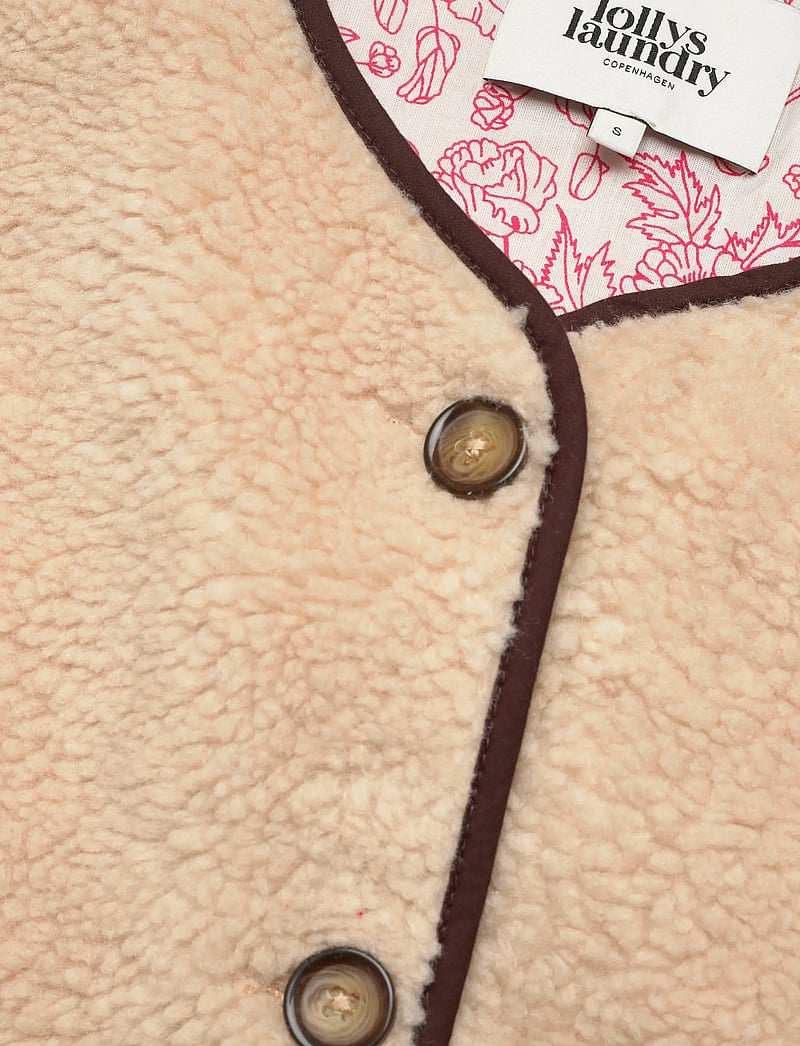 Lollys Laundry - JaceLL Love Vest SL - fliis- ja teddy-vestid - beige - 2
