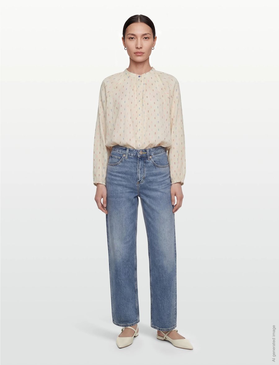 Lollys Laundry - HaileyLL Shirt - pikkade varrukatega särgid - creme - 0
