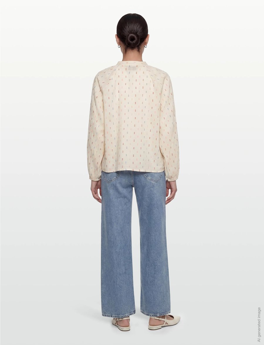 Lollys Laundry - HaileyLL Shirt - pikkade varrukatega särgid - creme - 4