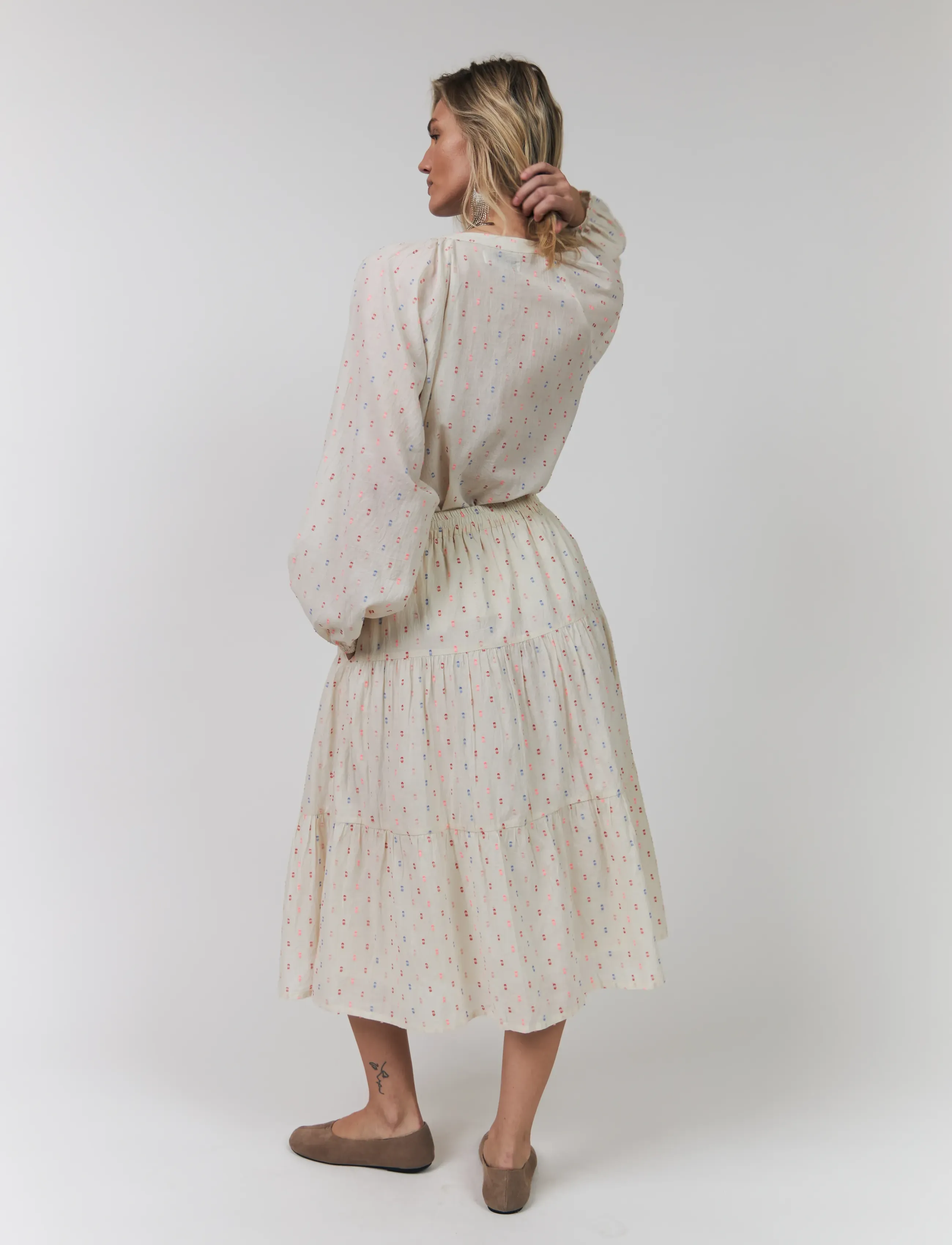 Lollys Laundry - MorningLL Midi Skirt - midi-röcke - creme - 3