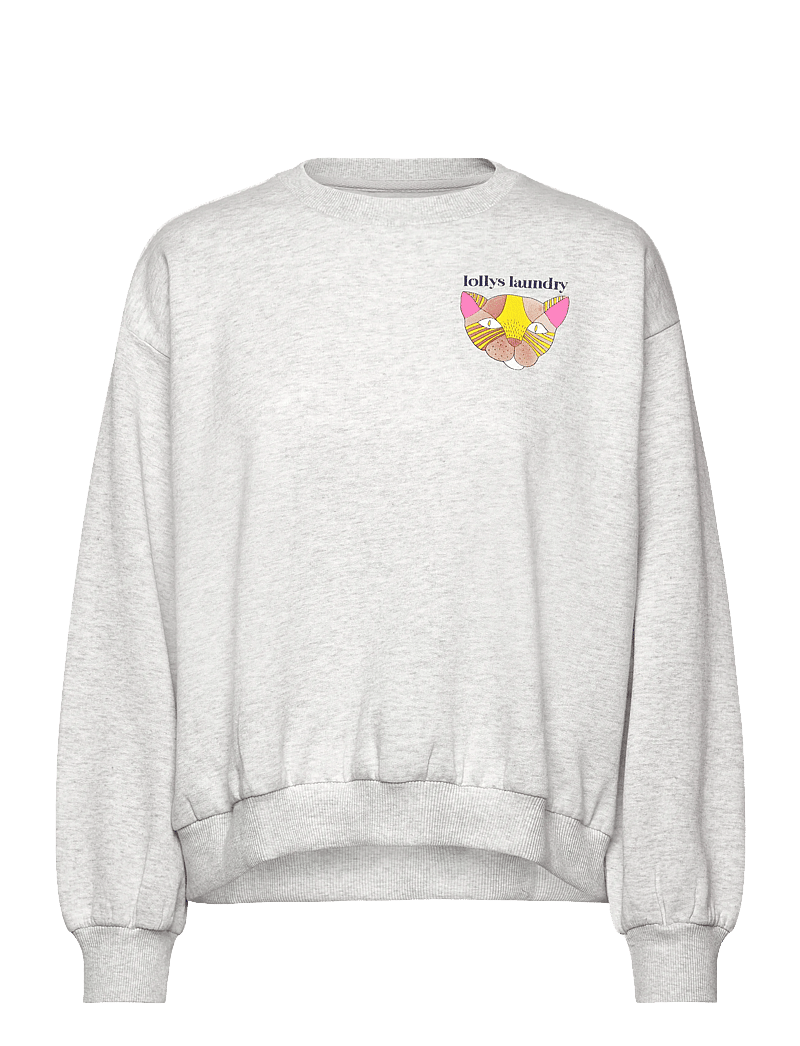 Lollys Laundry - SydneyLL Cat Sweatshirt LS - mode trends - light grey melange - 1