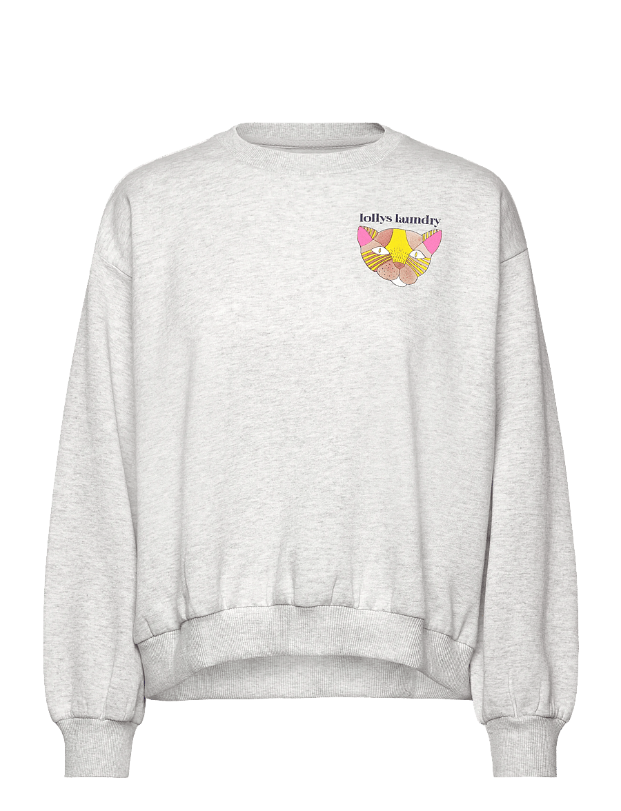 Lollys Laundry - SydneyLL Cat Sweatshirt LS - modetrends - light grey melange - 1