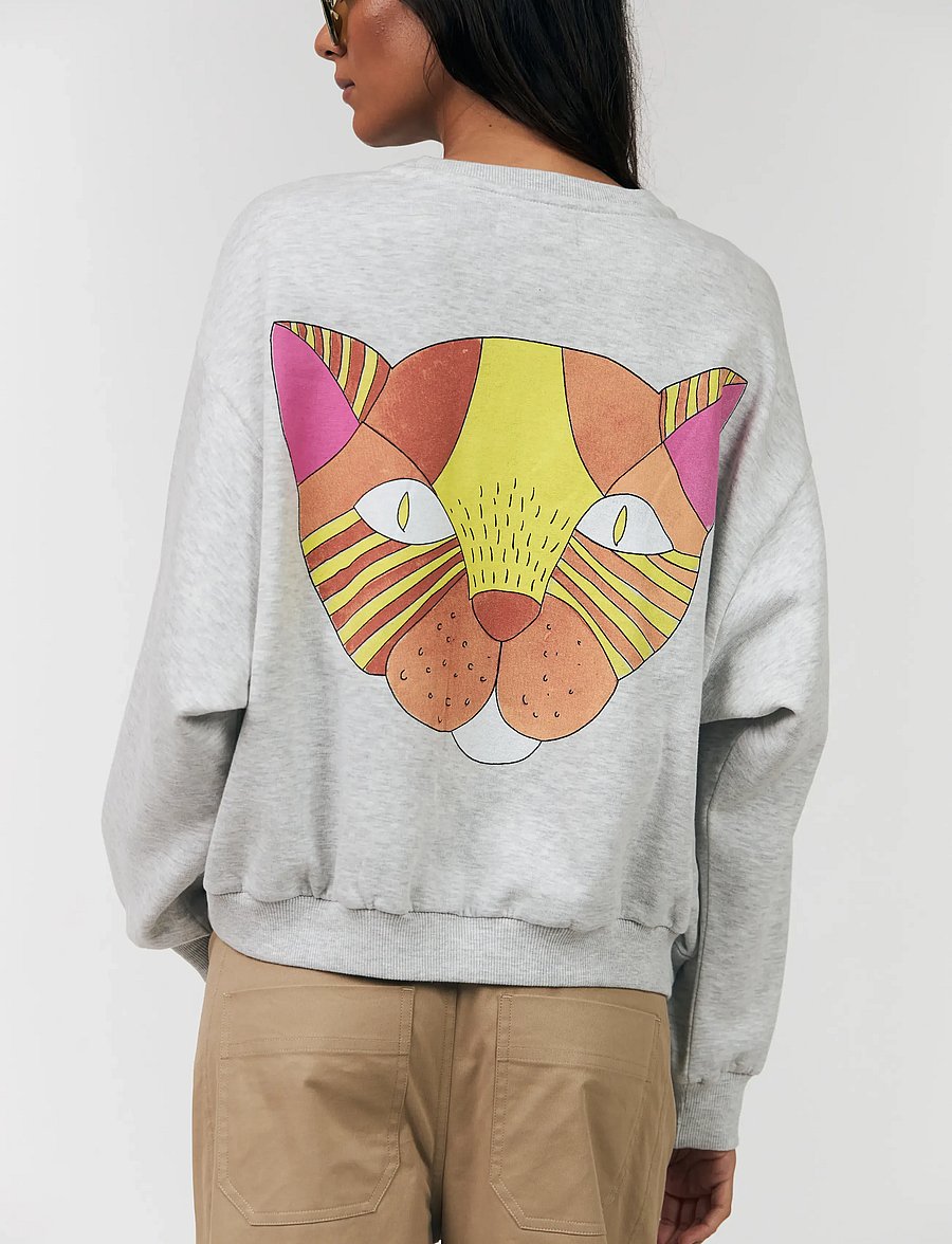 Lollys Laundry - SydneyLL Cat Sweatshirt LS - modetrends - light grey melange - 3
