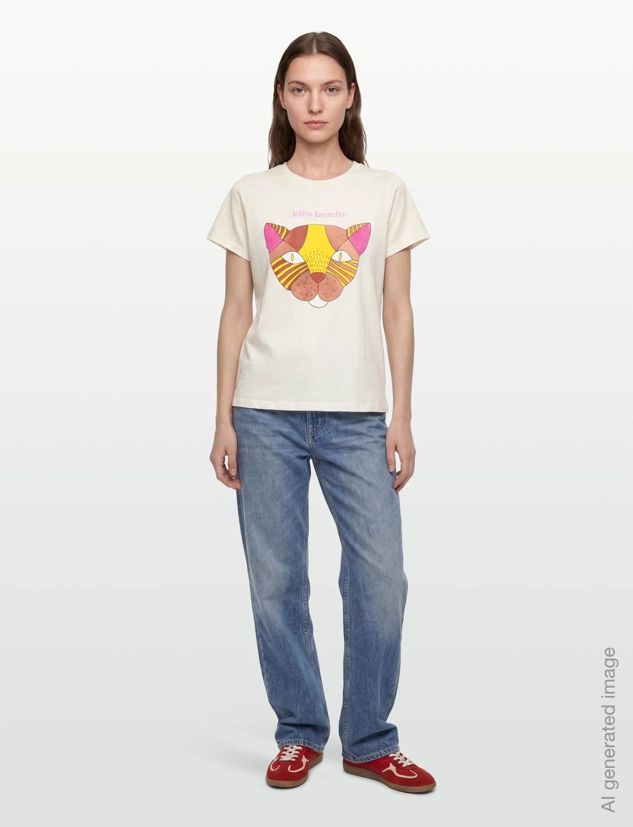 Lollys Laundry - RomaLL Cat Tee - t-shirts - white - 0