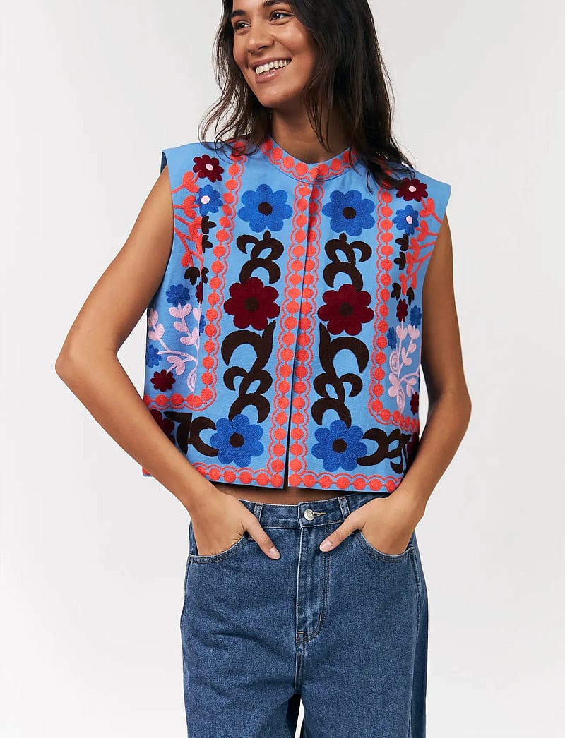 Lollys Laundry - BinLL Vest SL - frühlingsjacken - blue - 4