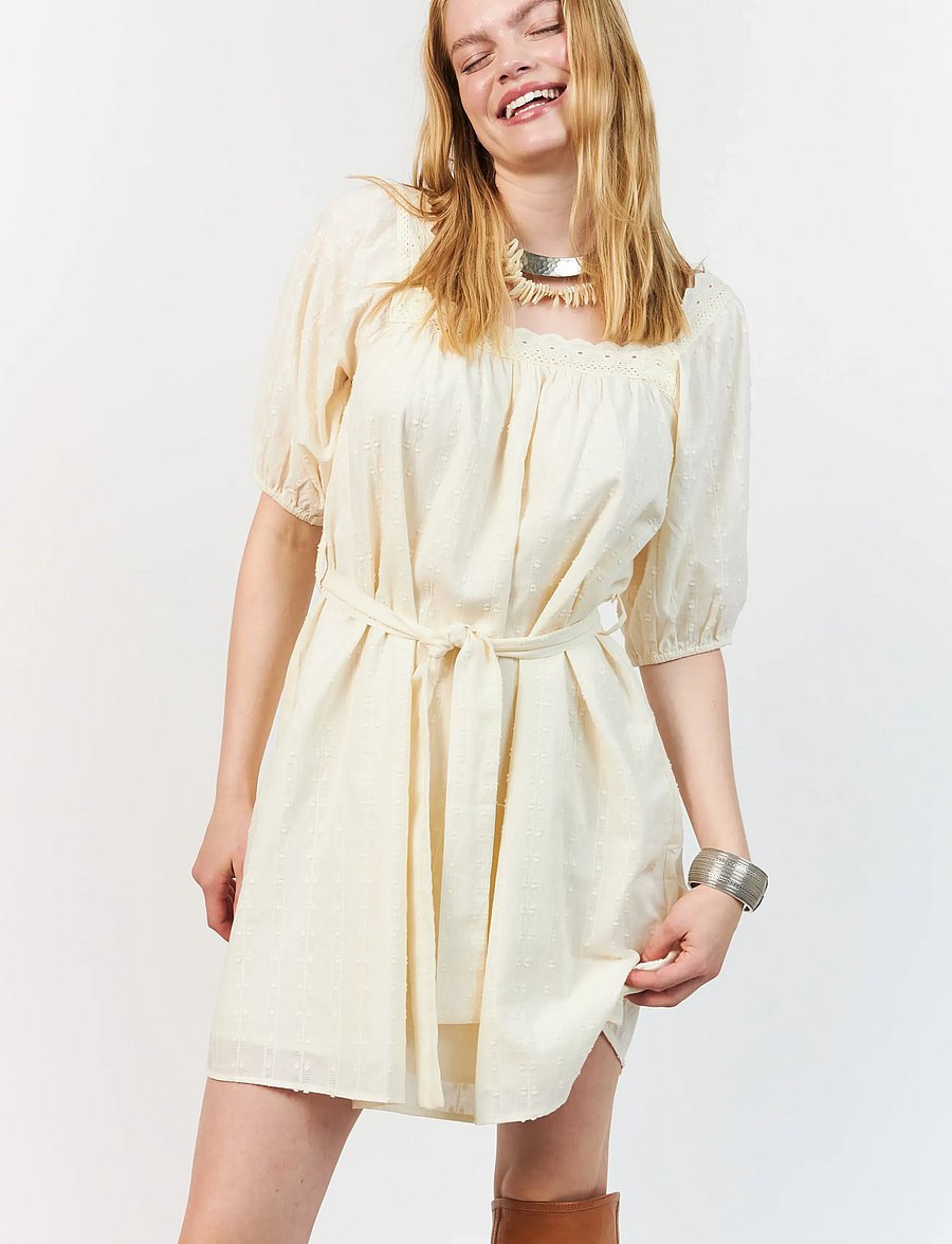 Lollys Laundry - SasharLL Short Dress SS - sommarklänningar - creme - 0