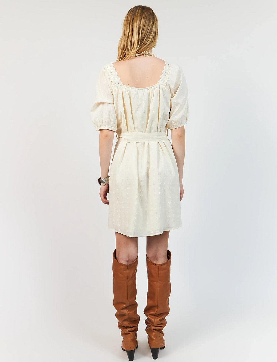 Lollys Laundry - SasharLL Short Dress SS - sommarklänningar - creme - 3