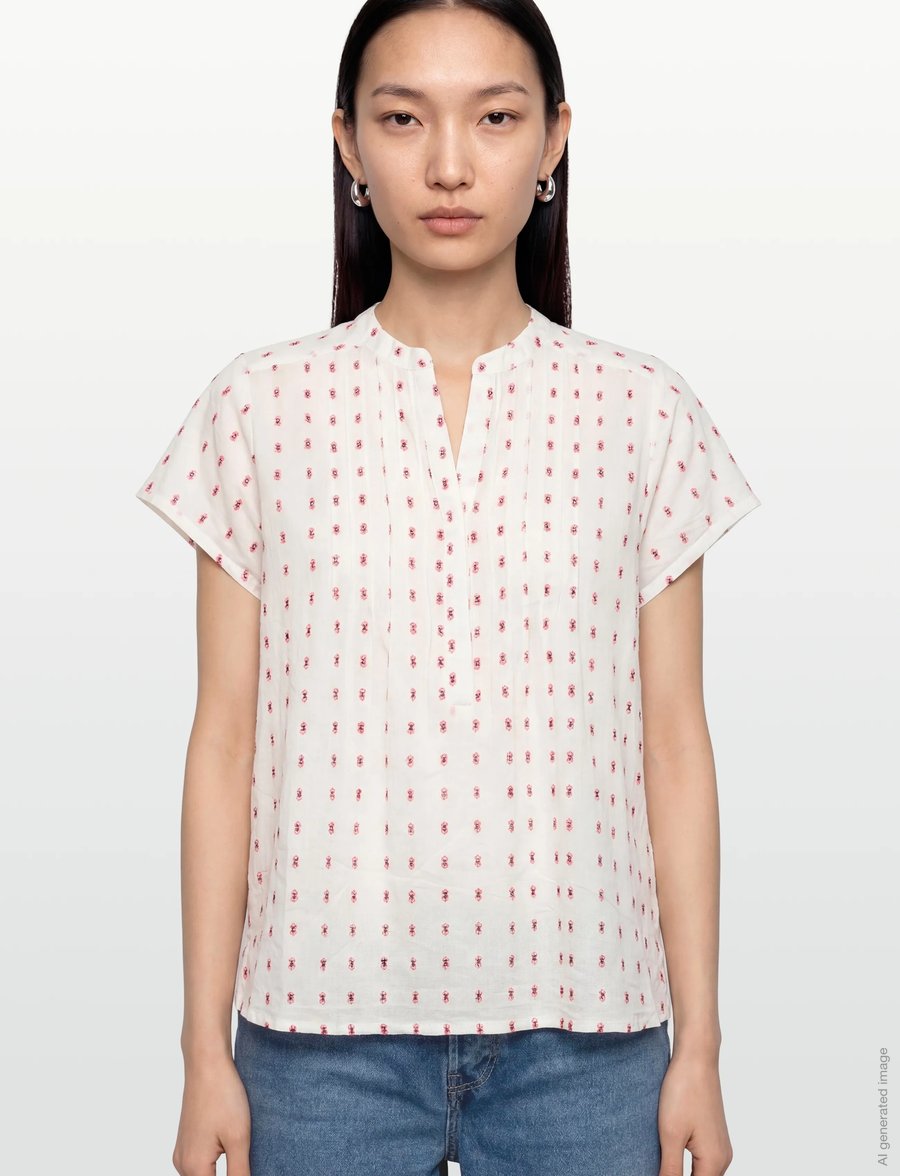 Lollys Laundry - HeatherLL blouse - kurzärmelige blusen - creme - 3