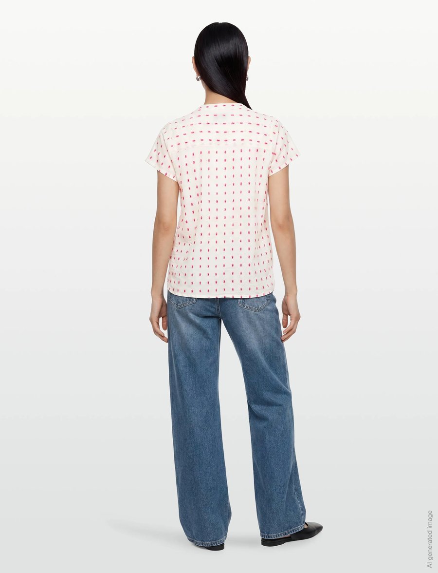 Lollys Laundry - HeatherLL blouse - kurzärmelige blusen - creme - 4