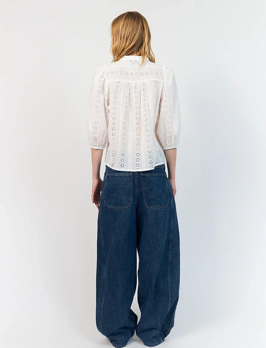 Lollys Laundry - JuneLL Shirt 3/4 - short-sleeved shirts - white - 3