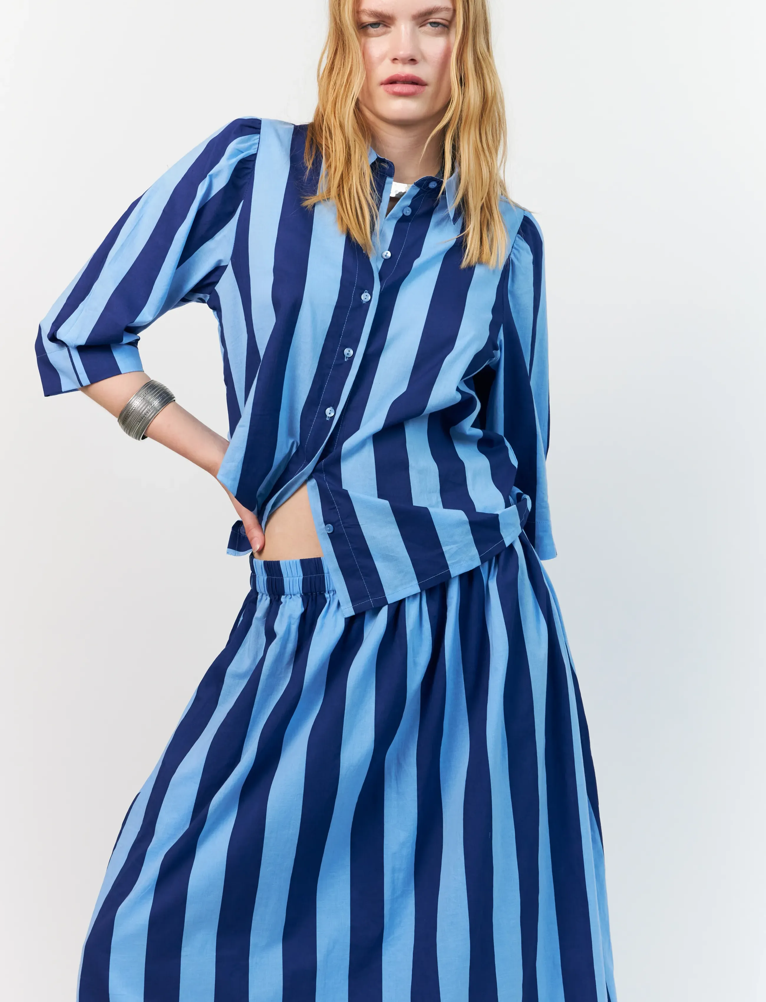 Lollys Laundry Bonoll Shirt, L, Shirts, Blau - Short-sleeved, Frauen