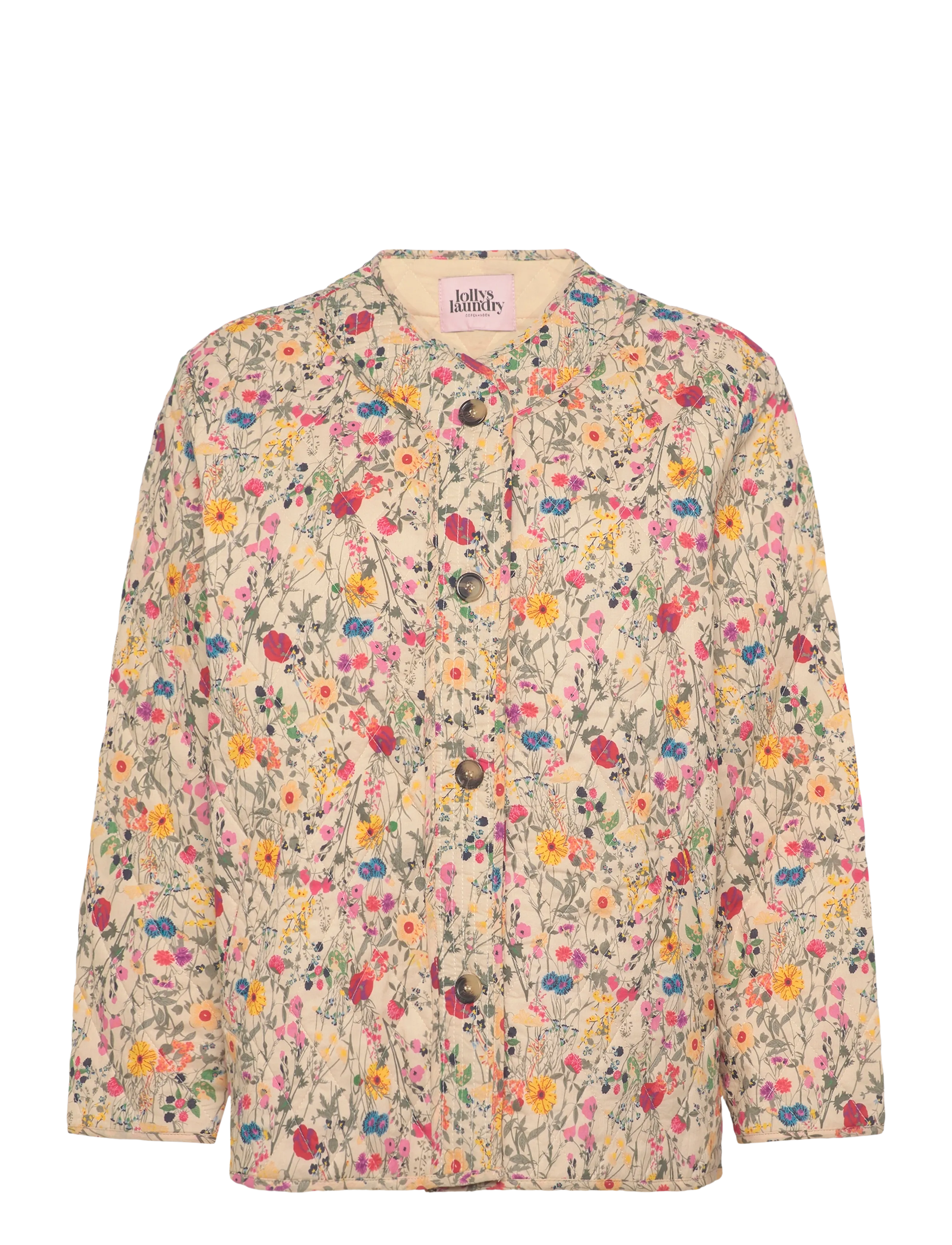 Lollys Laundry LilyLL Quilted Jacket LS - Vatteraðir jakkar - FLOWER PRINT / cream