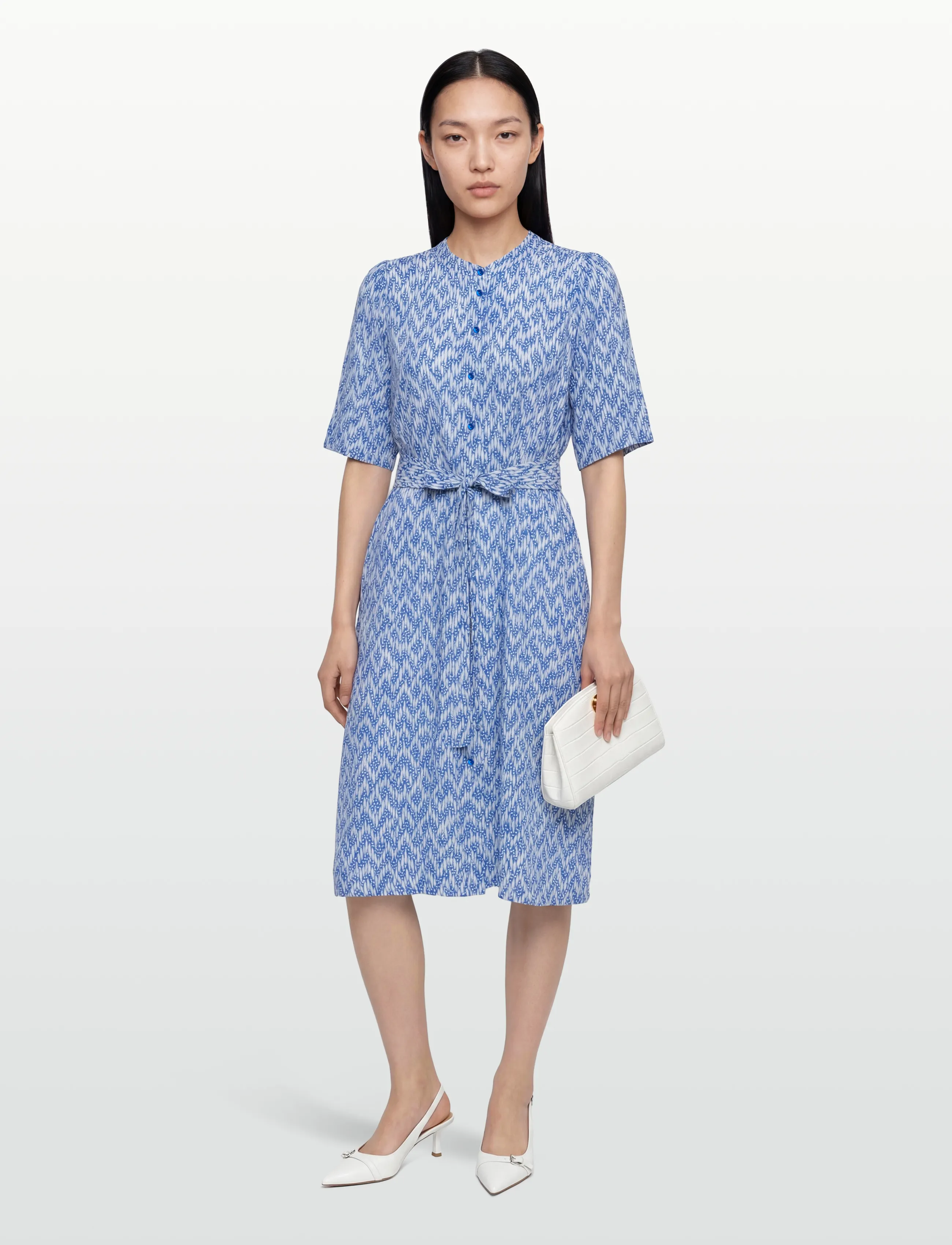 Lollys Laundry Matall Midi Dress Ss, M, Blue, Kjoler > Knælange Og Midi, Dame