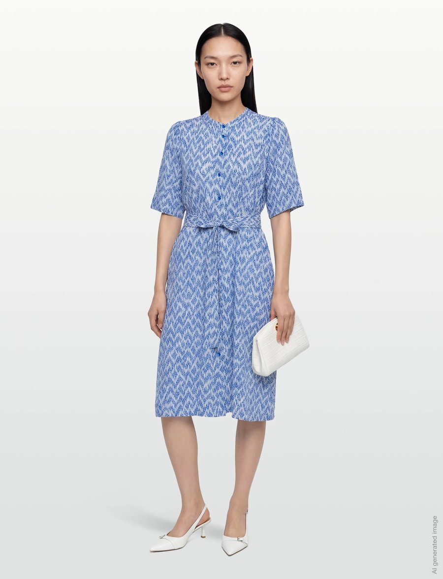 Lollys Laundry - MataLL Midi Dress SS - särkkleidid - blue - 0
