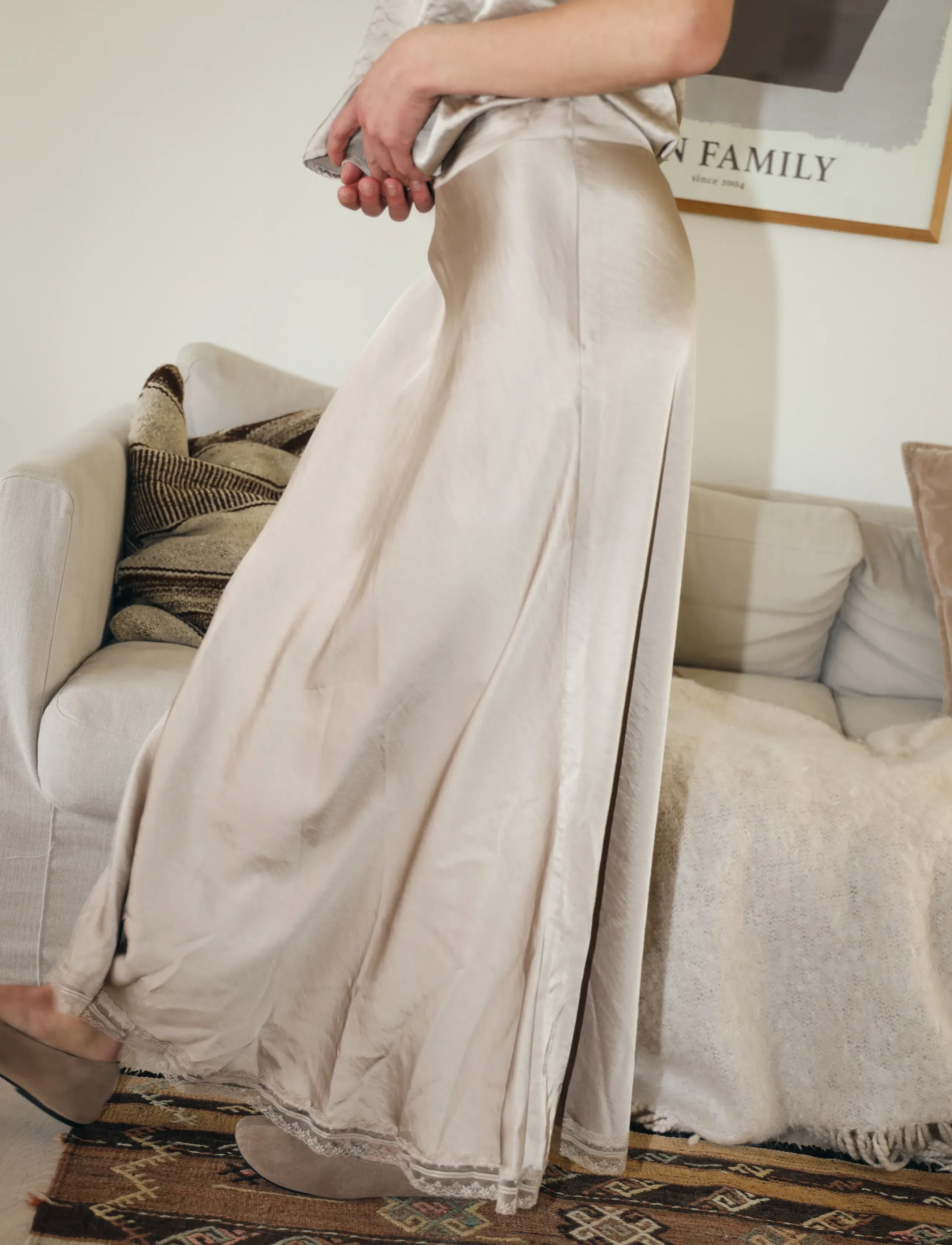 Lollys Laundry MioLL Midi Skirt - Maxi nederdele - BEIGE / beige