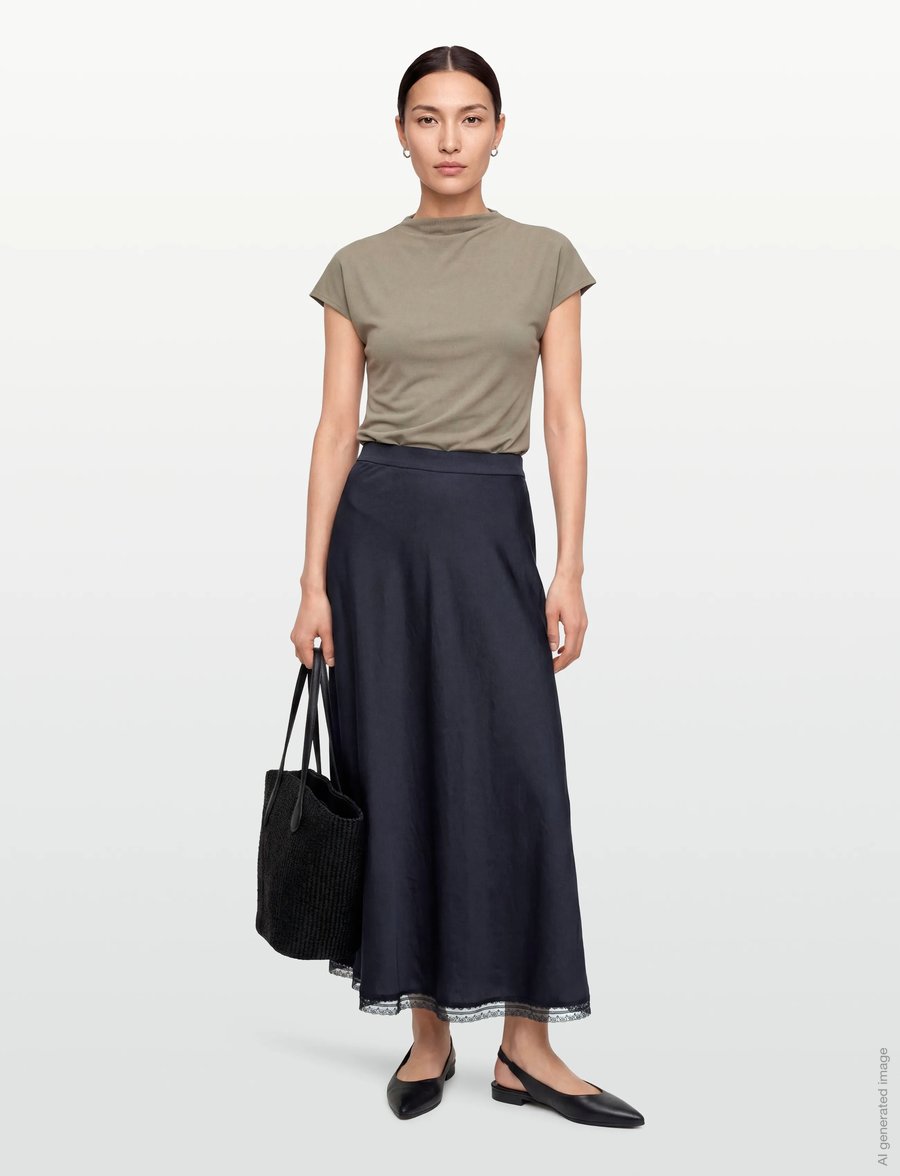 Lollys Laundry - MioLL Midi Skirt - maksiseelikud - dark blue - 0