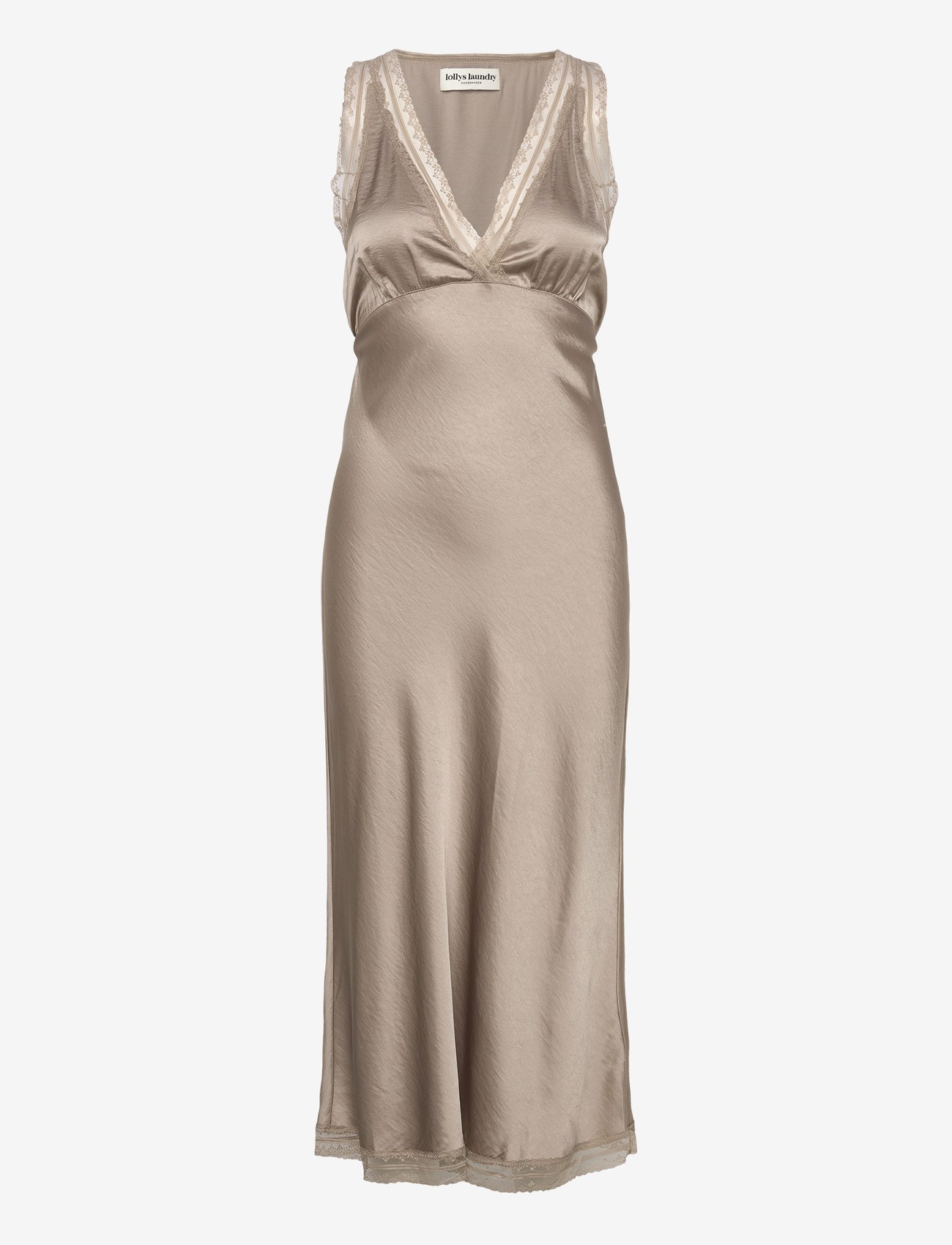 Lollys Laundry - ClariLL Midi Dress SL - slip dresses - beige - 1