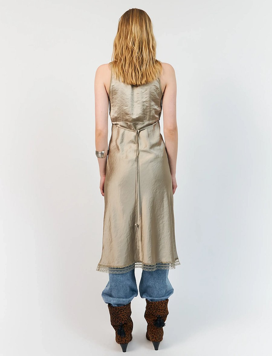 Lollys Laundry - ClariLL Midi Dress SL - slip dresses - beige - 3