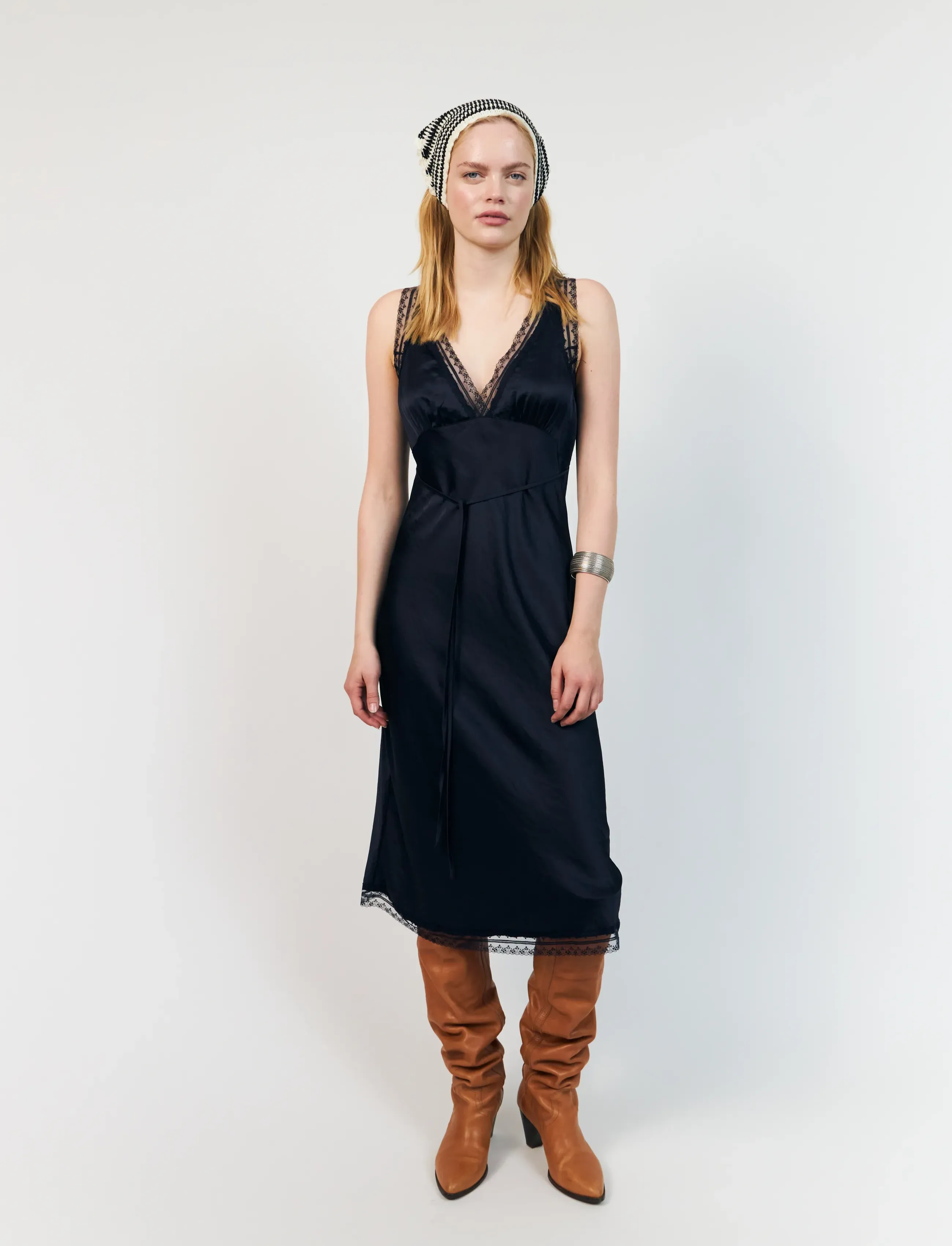 Lollys Laundry Clarill Midi Dress Sl, XXL, Dresses, Marineblau - Slip Frauen