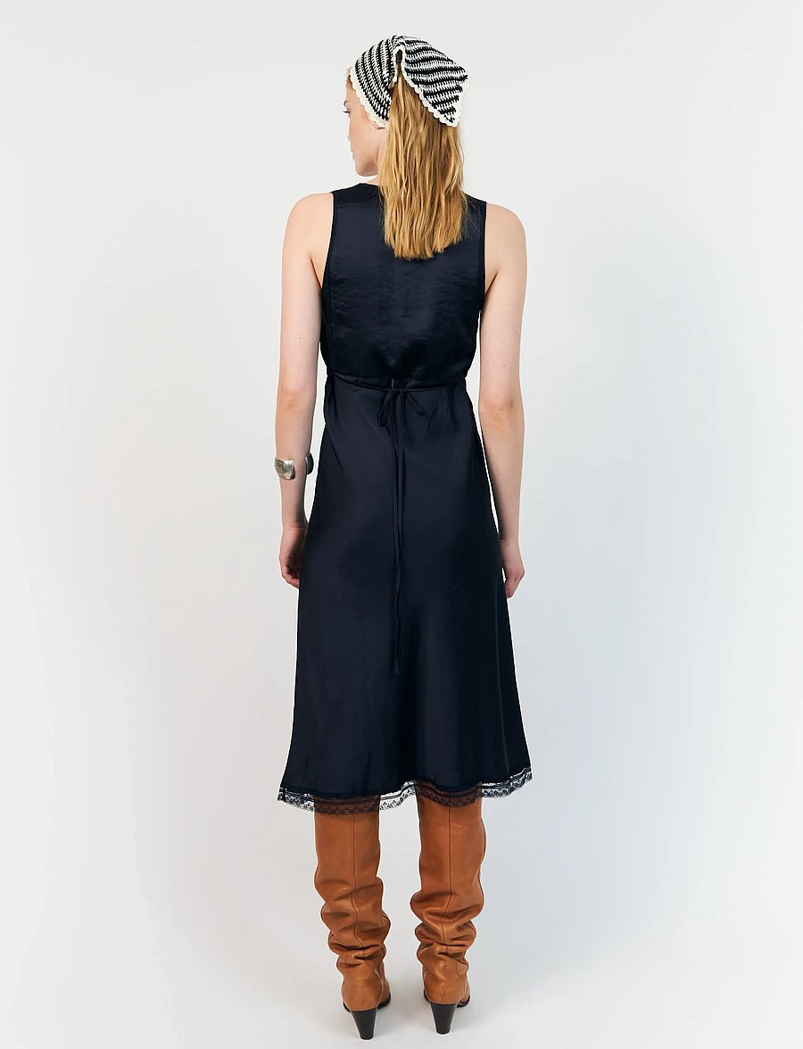 Lollys Laundry - ClariLL Midi Dress SL - slip dresses - dark blue - 3