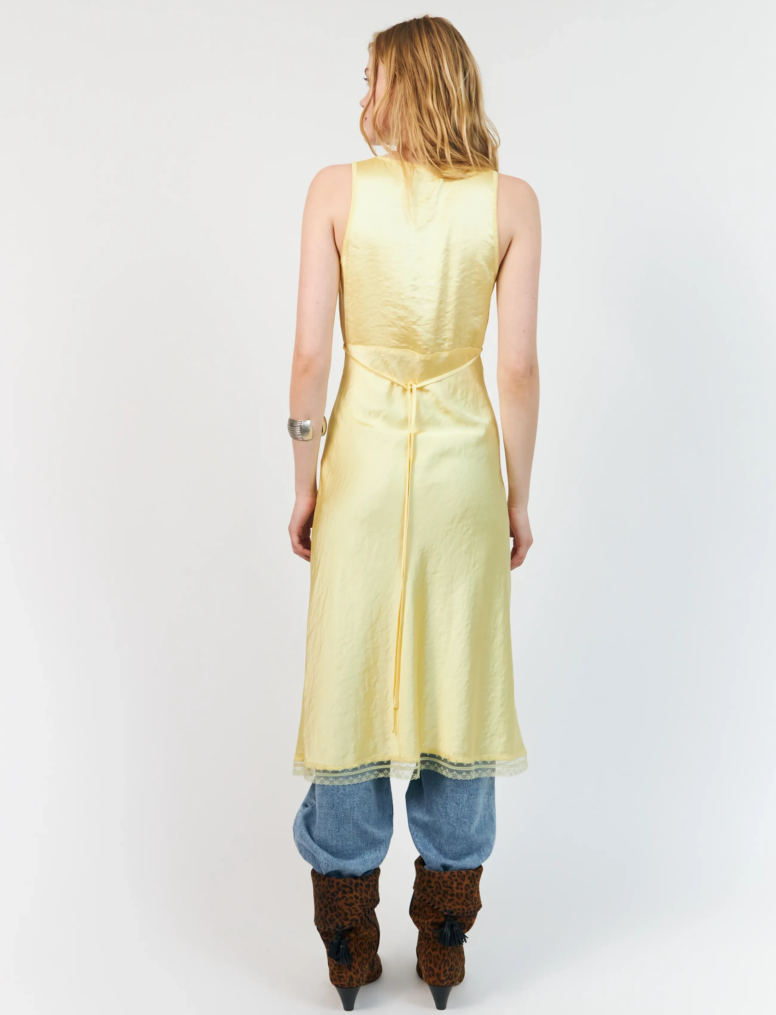 Lollys Laundry - ClariLL Midi Dress SL - slip dresses - light yellow - 3