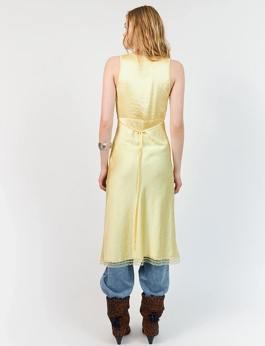 Lollys Laundry - ClariLL Midi Dress SL - slip dresses - light yellow - 3