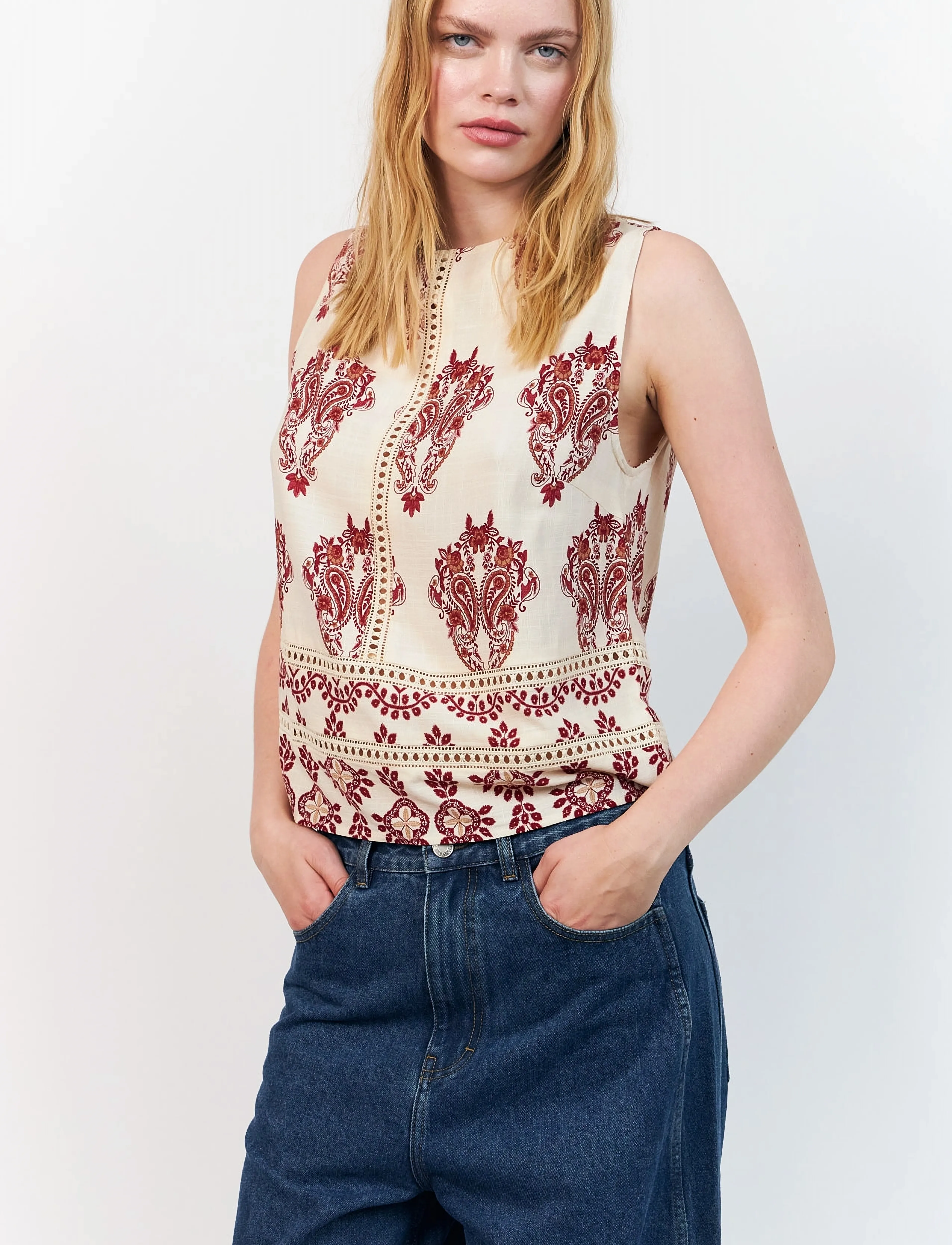 Lollys Laundry Piall Top Sl, XS, Cream, Bluser > Uden Ærmer, Dame